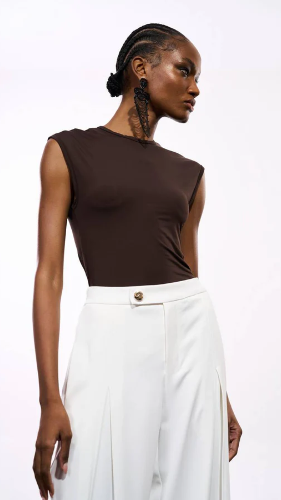 Blusa Básica De Malha Marrom