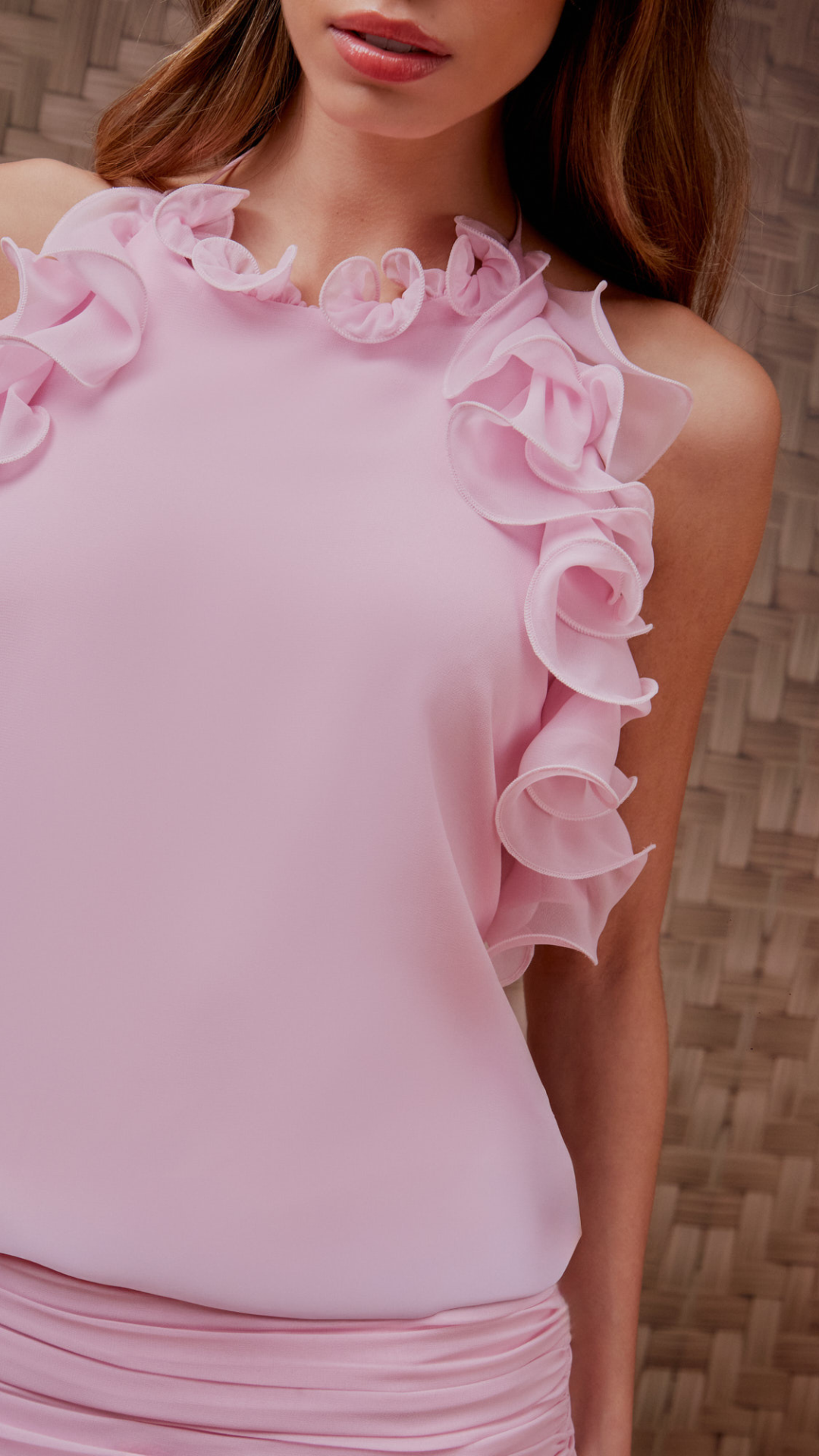 Vestido Musseline Babado Volant Bubbles