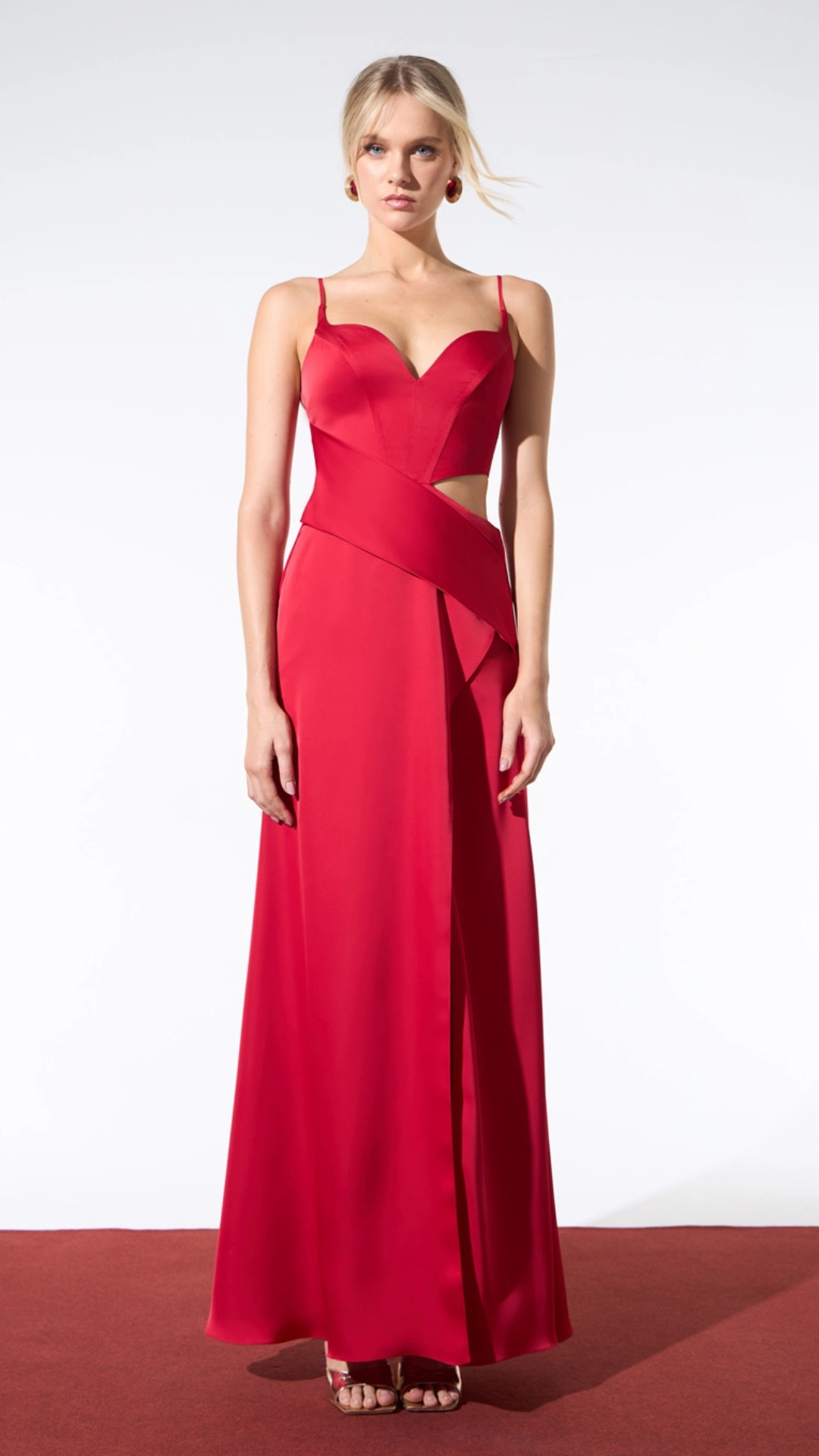 Vestido Longo Cut Out Vermelho