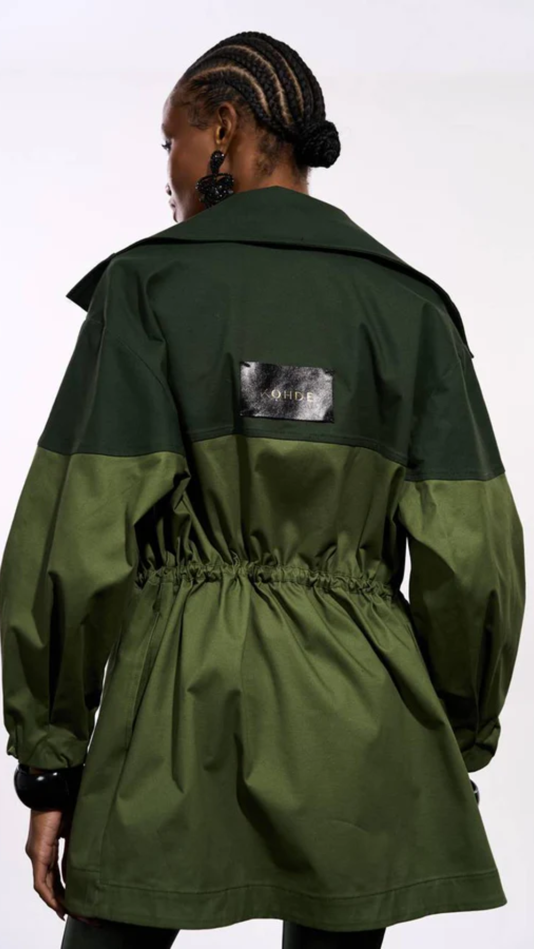 Maxi Parka Com Gola Over Verde Militar
