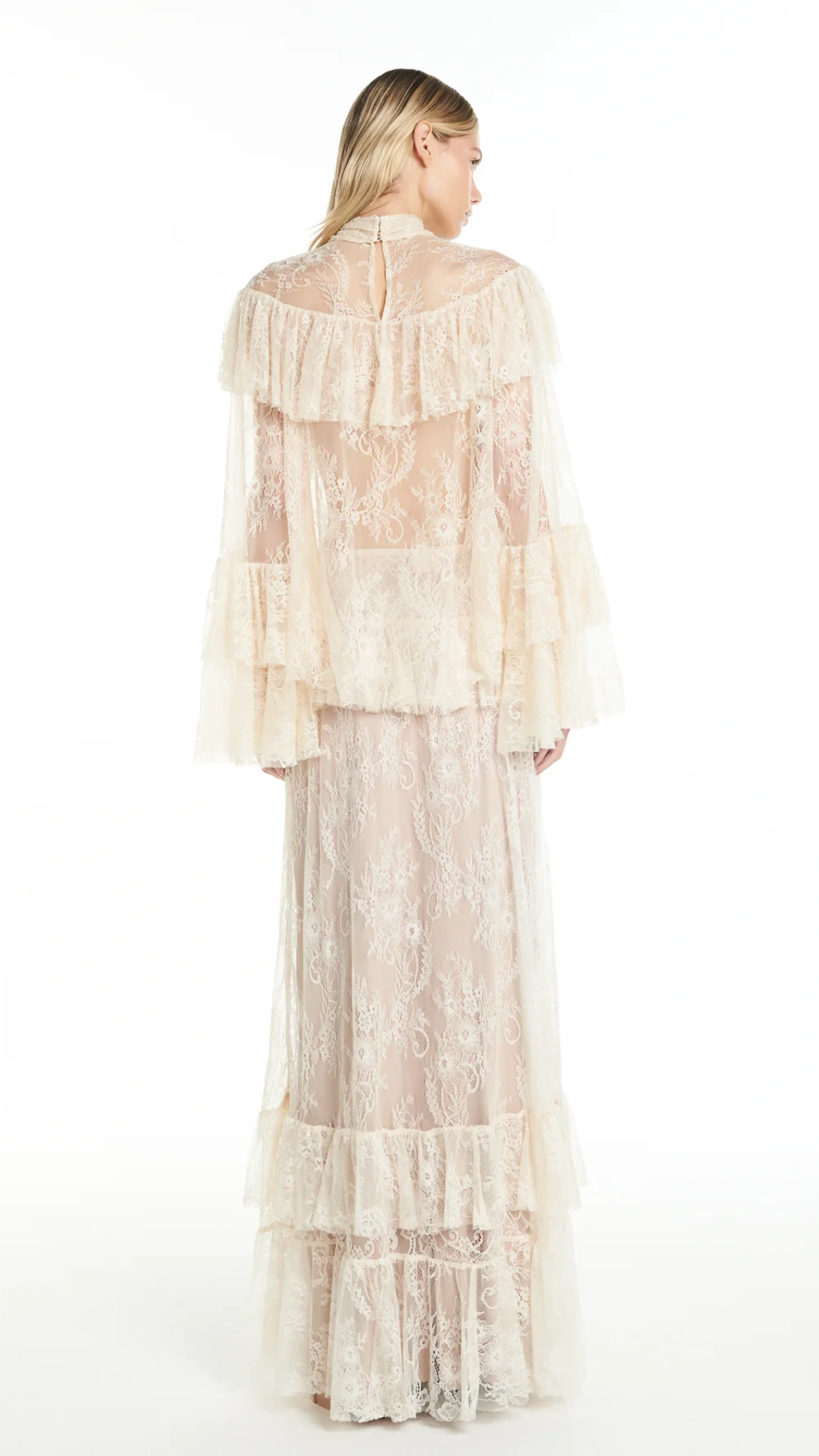 Blusa Gola Alta Babados Off White
