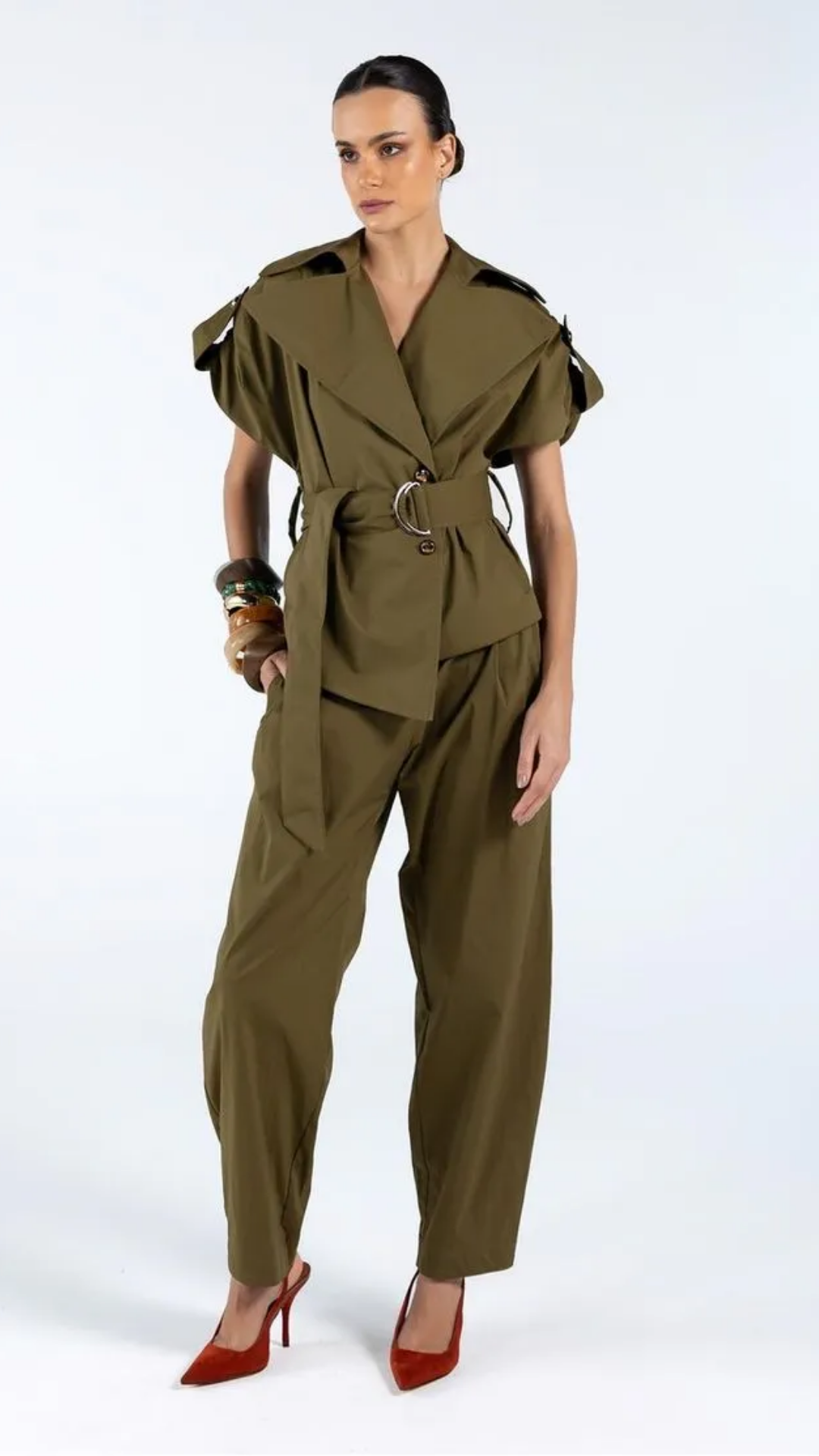 Colete Transpassado Verde Oliva