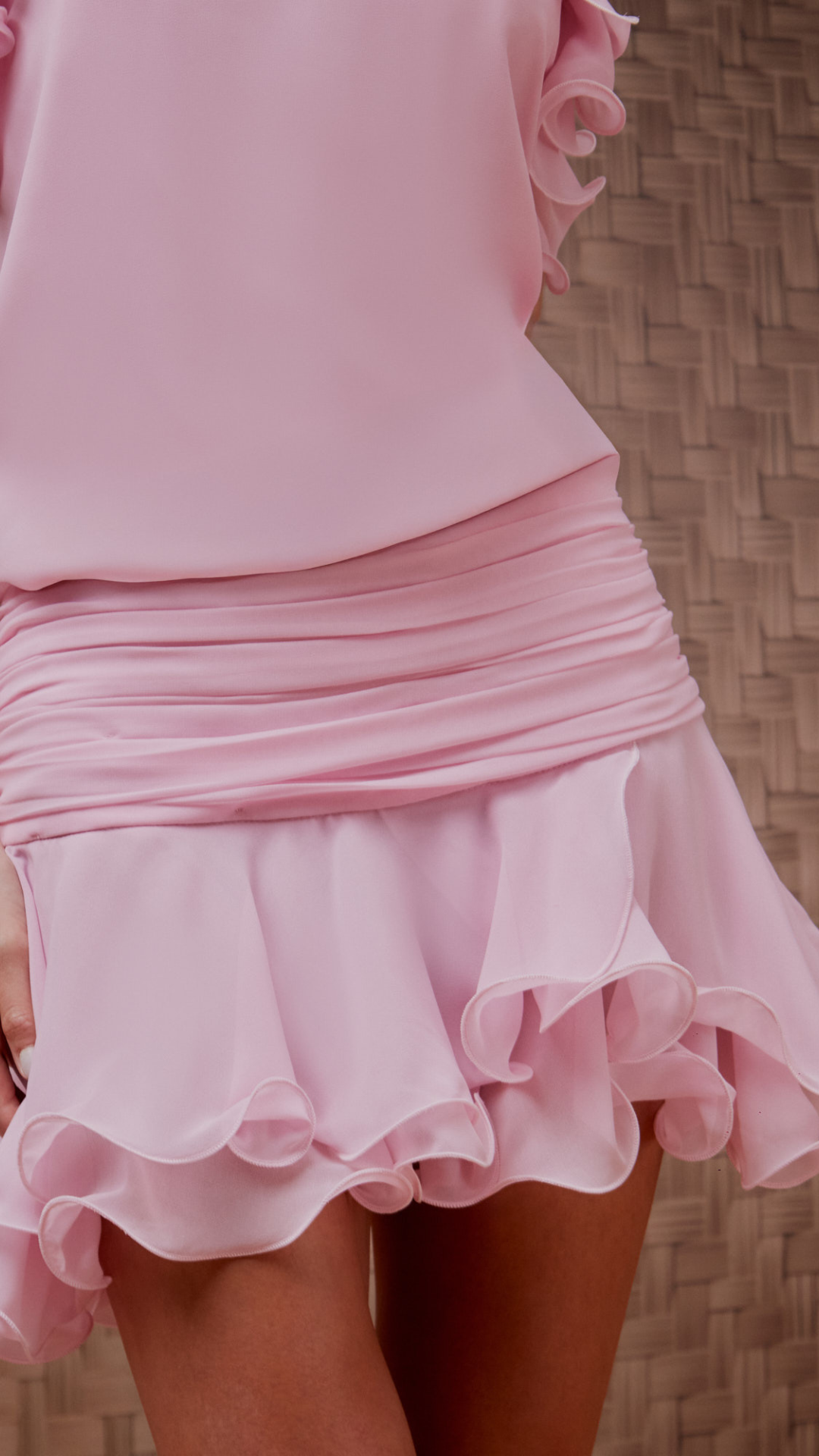 Vestido Musseline Babado Volant Bubbles