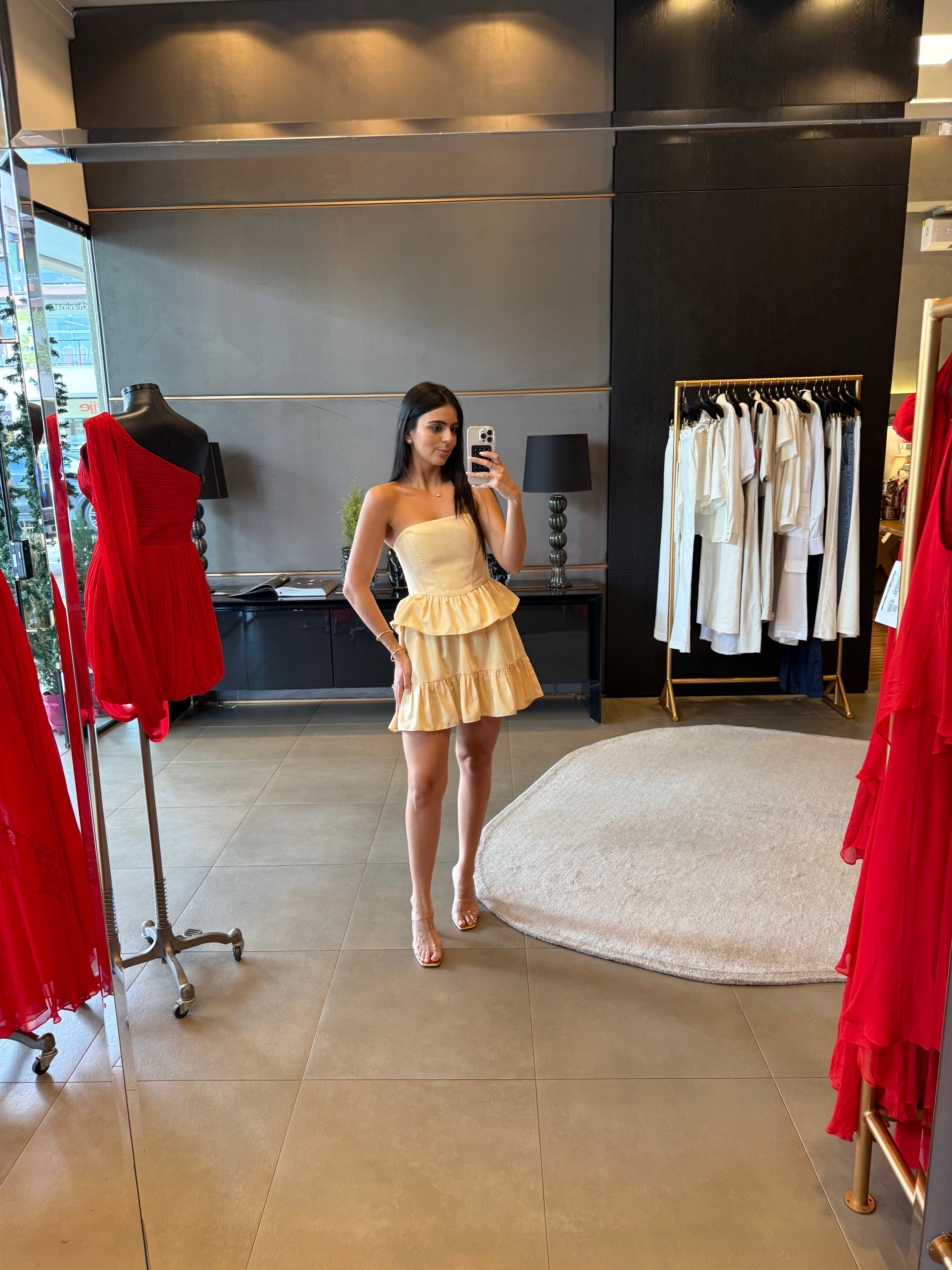 Vestido Kyoto Basque Croset Butter Cream