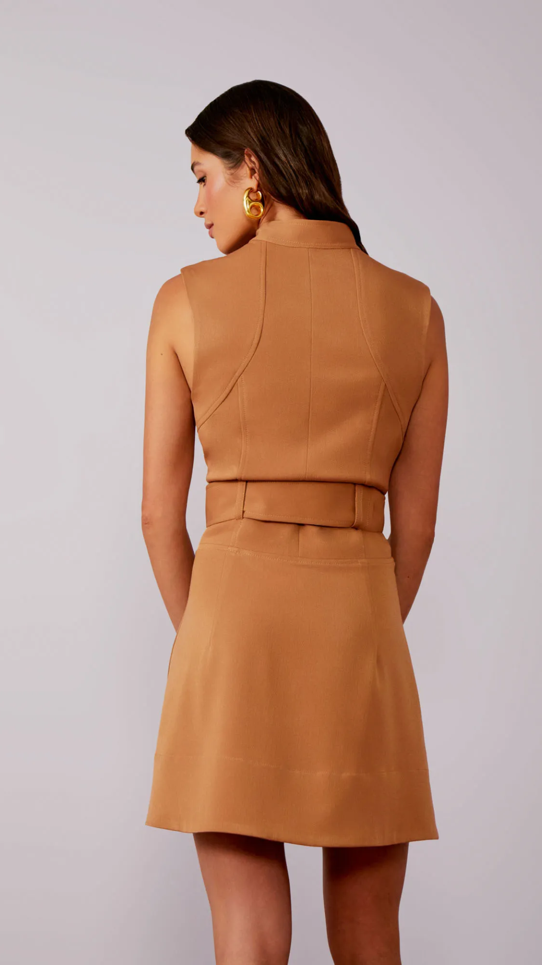 Vestido York Zíper Gola Mão Cocoa