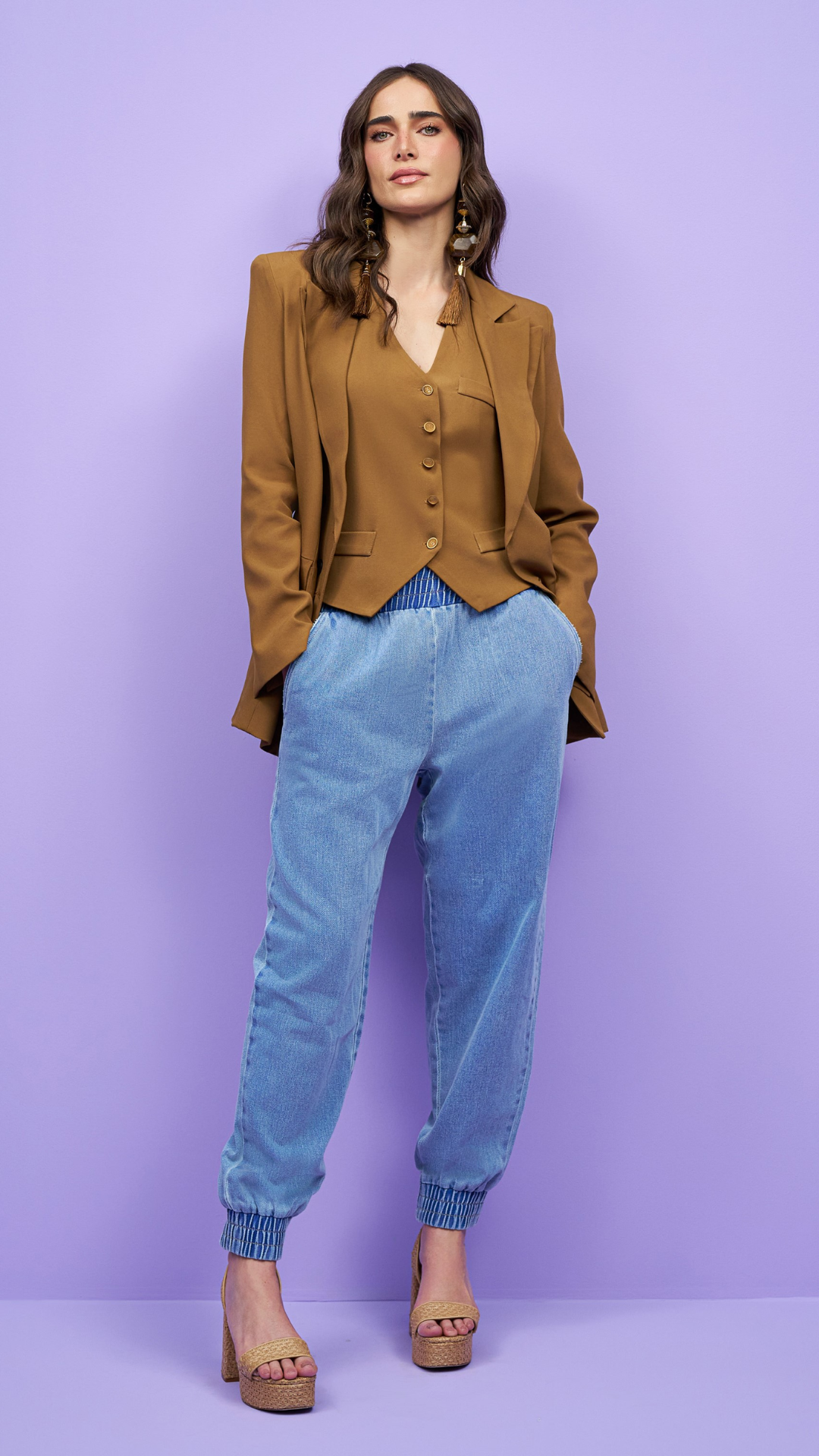 Calça Jeans Jogger