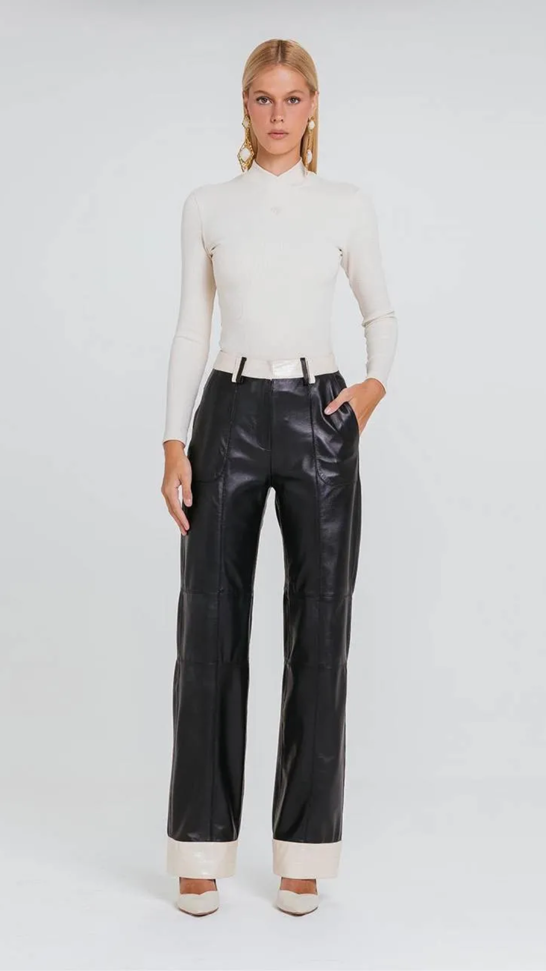 Calça Demi Preto/Marfim
