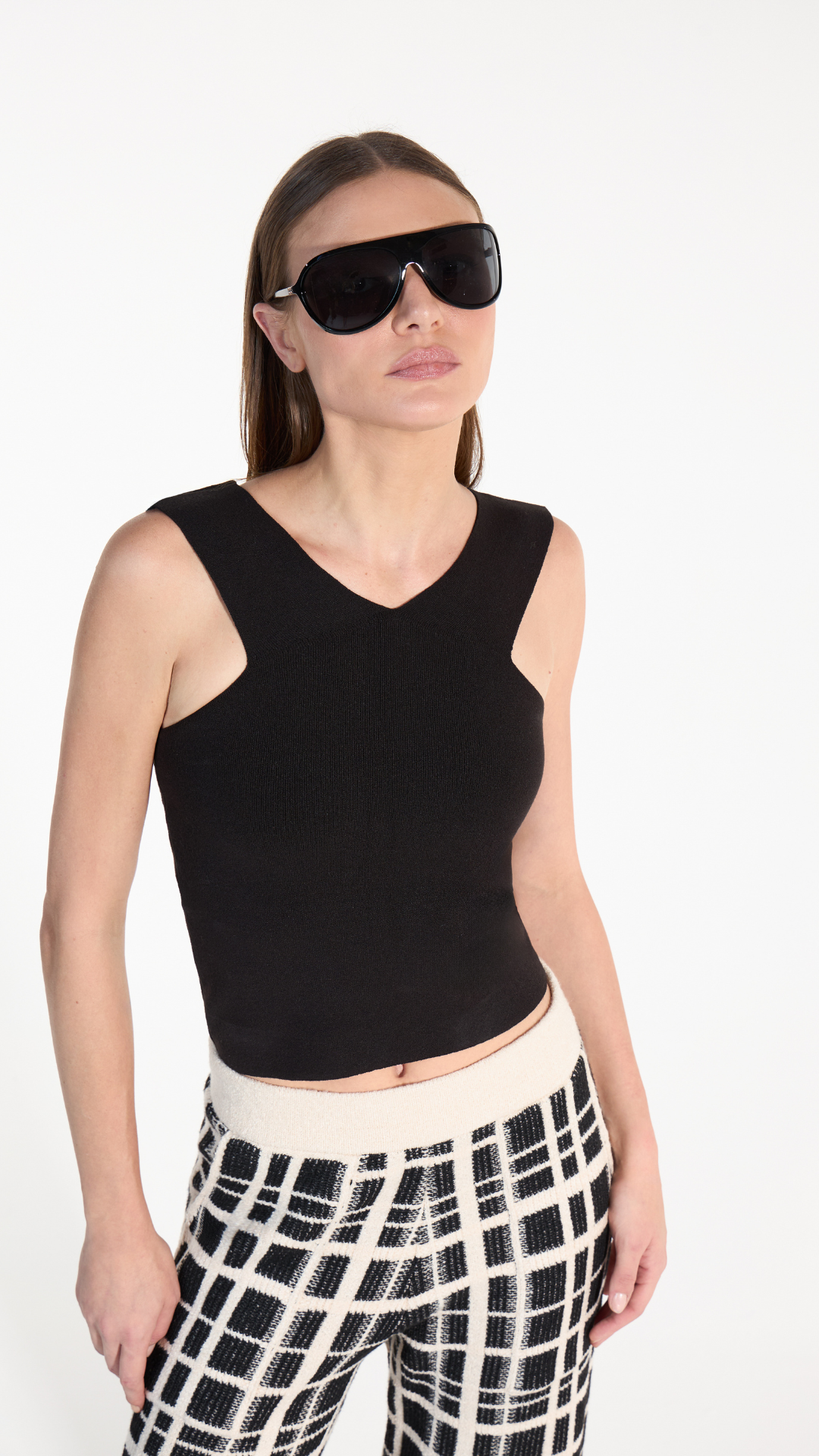 Blusa Tricot Descote V Preto