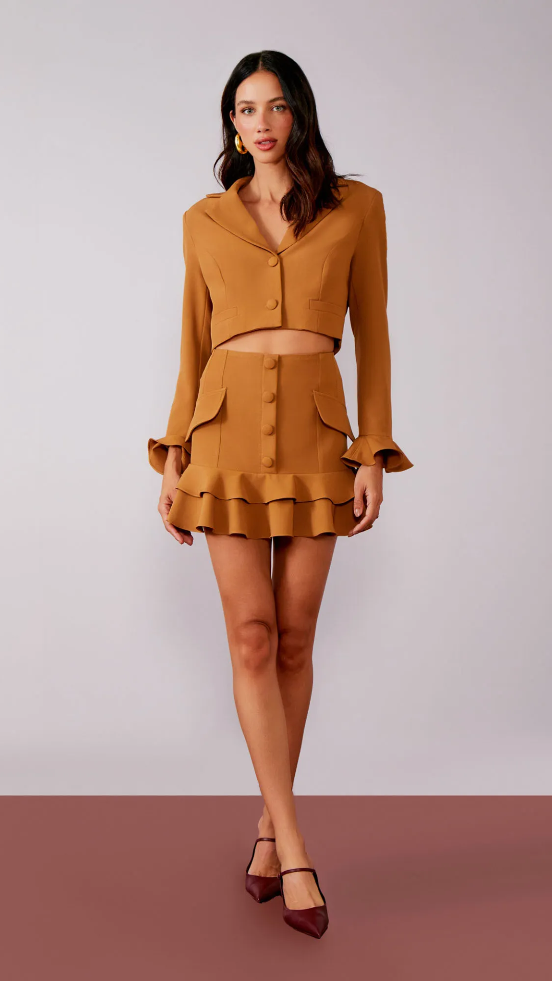 Conjunto Crepe Saia Blair Cocoa