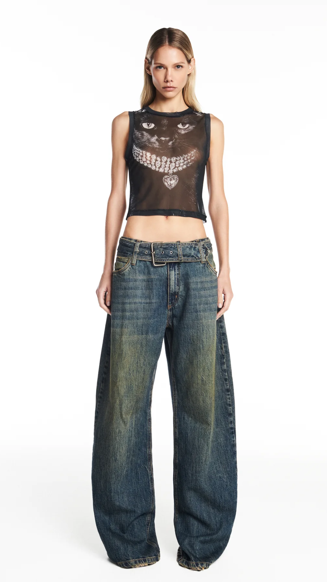 Calça Jeans Amarelada Cinto