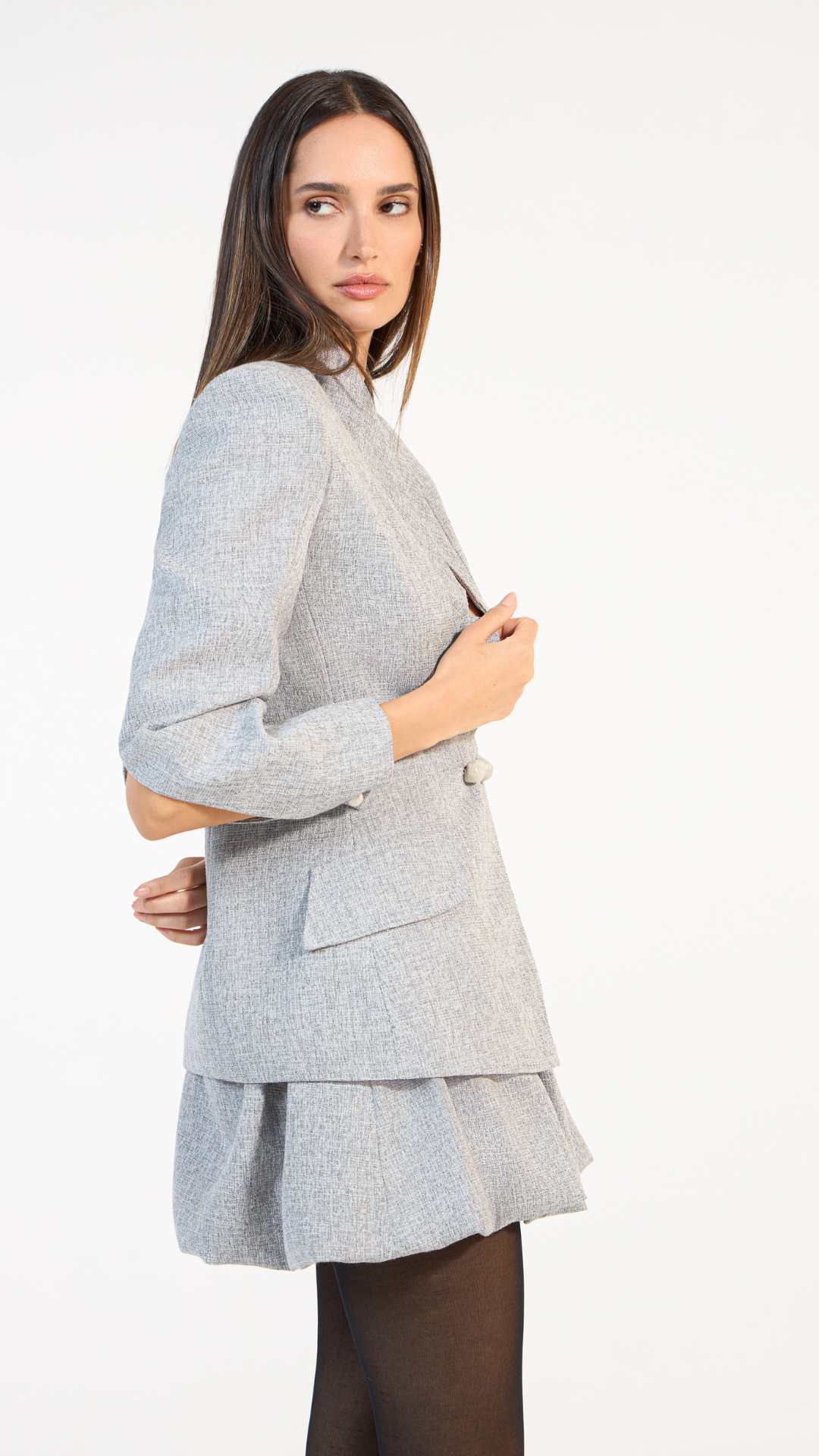 Blazer Tweed Cinza Saville