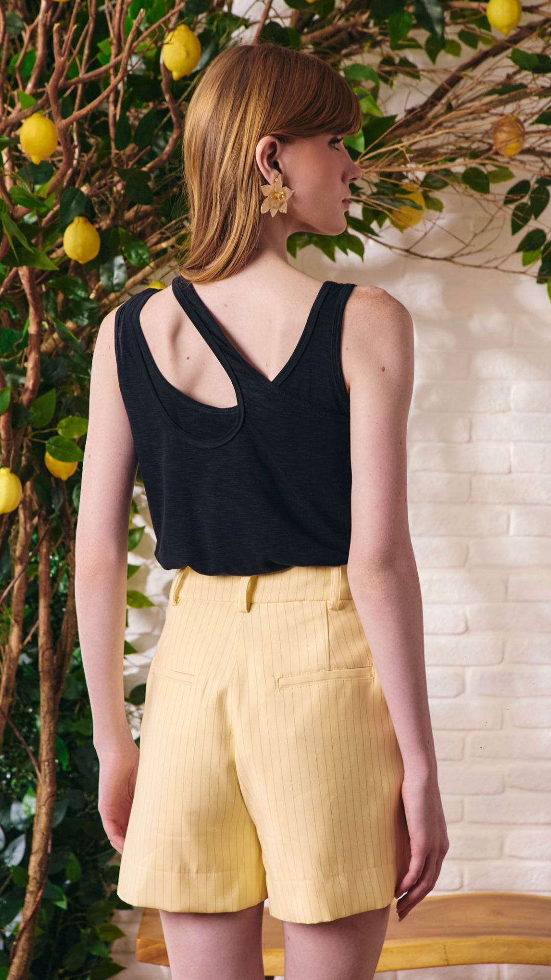 Short Risca Bruni Alfaiataria Amarelo Milk