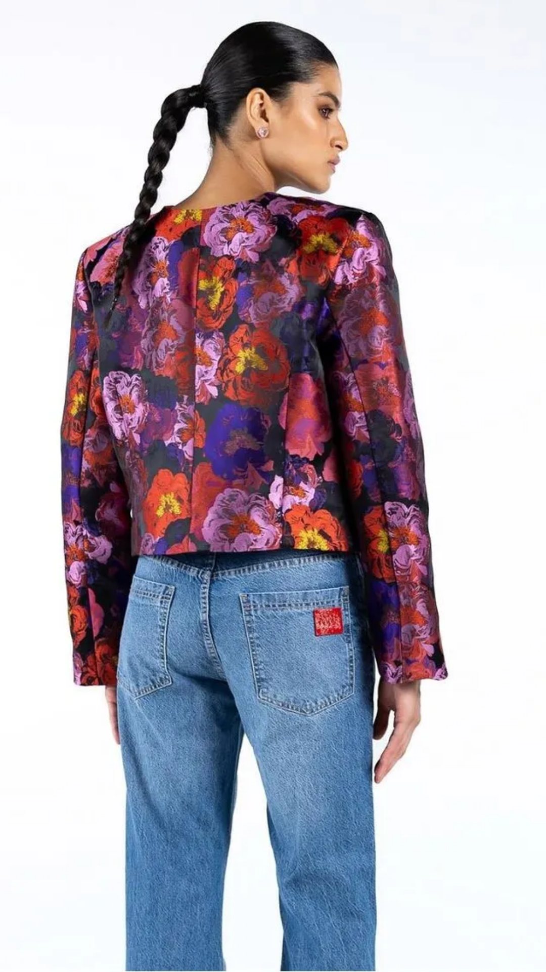 Casaqueto Jacquard Botões Cristais