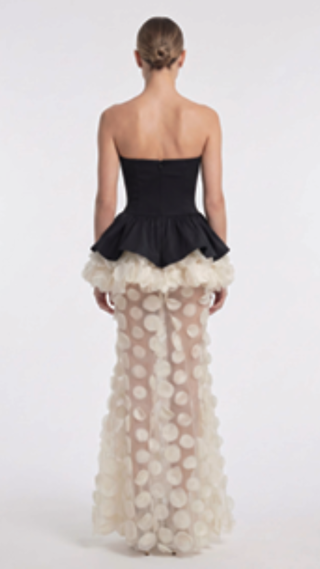 Vestido sem Alças Preto e Branco