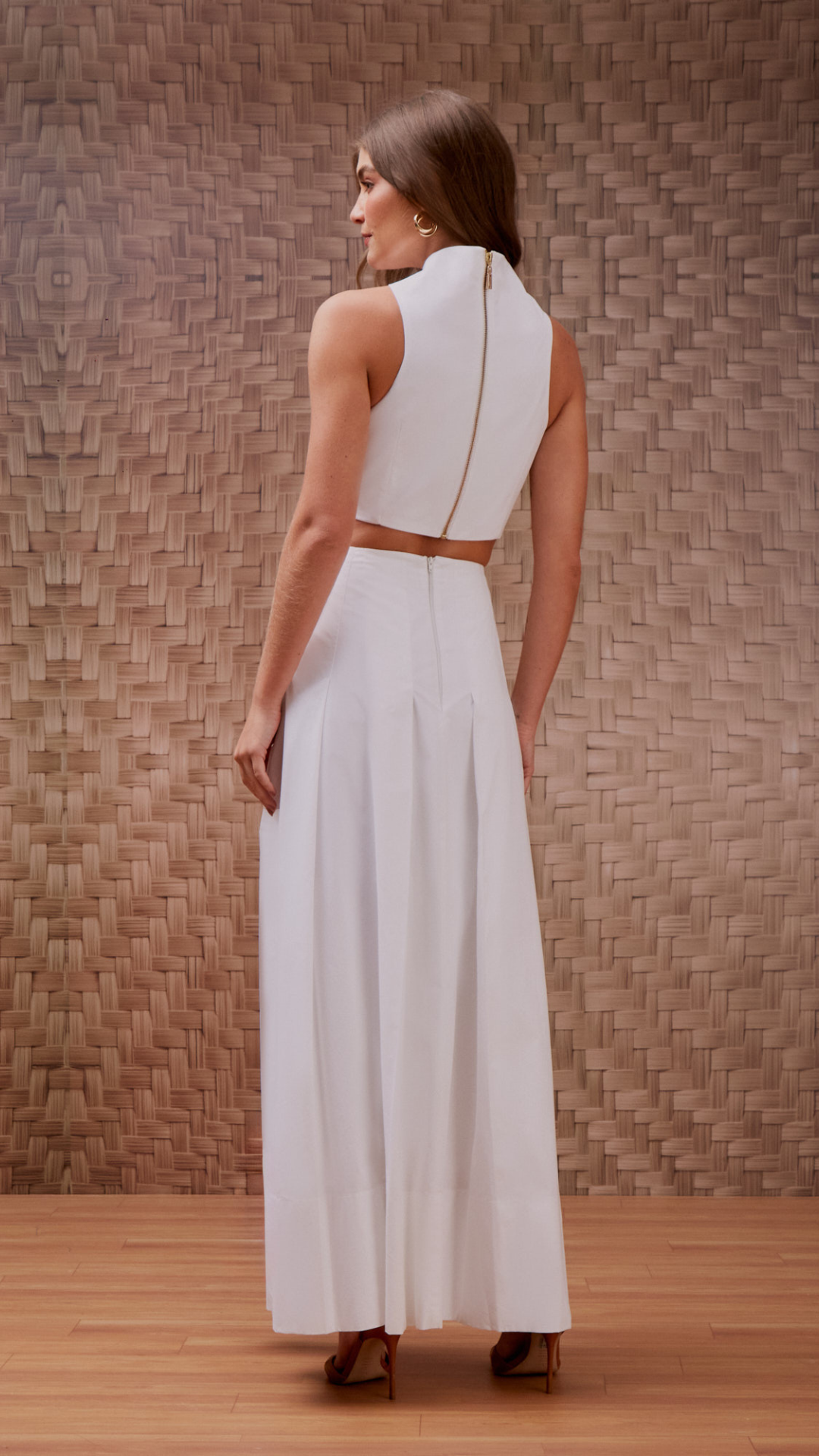 Conjunto Cotton Saia Pregas Off White