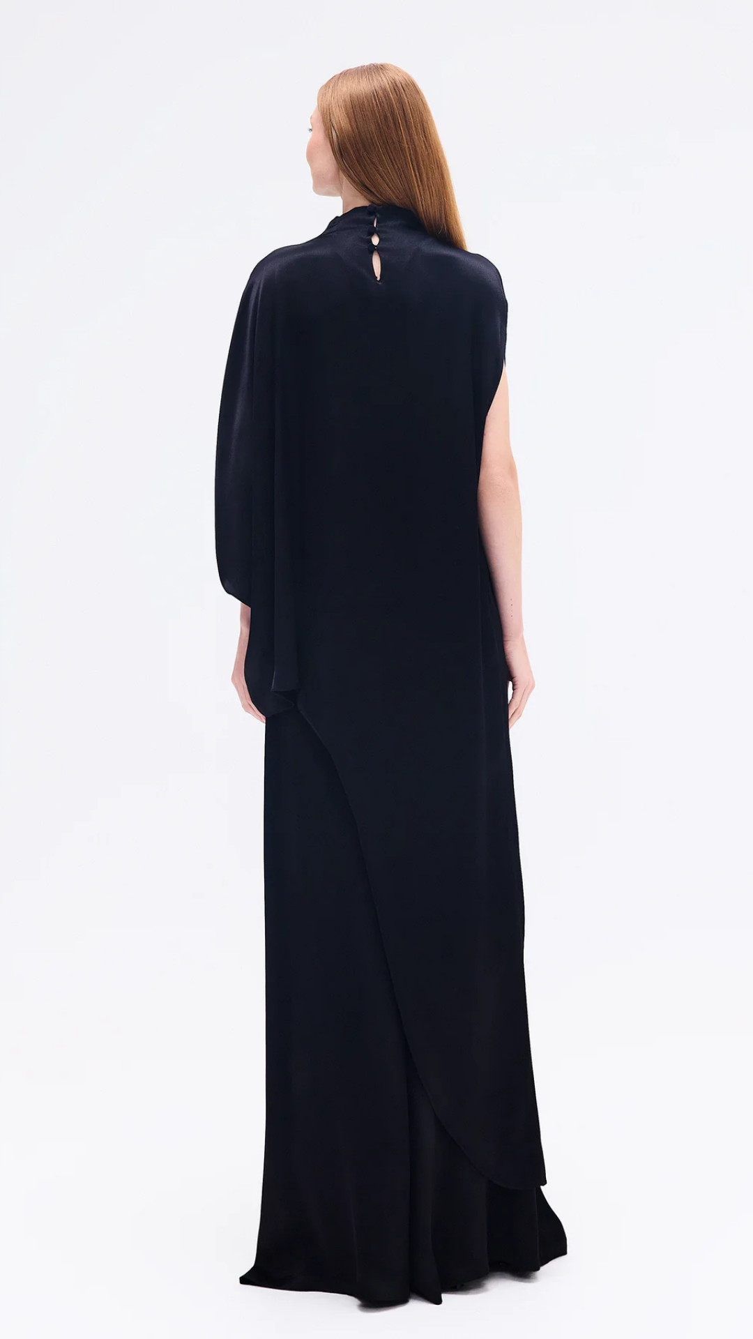 Calça Pantalona Elástico Cós Cetim Preto