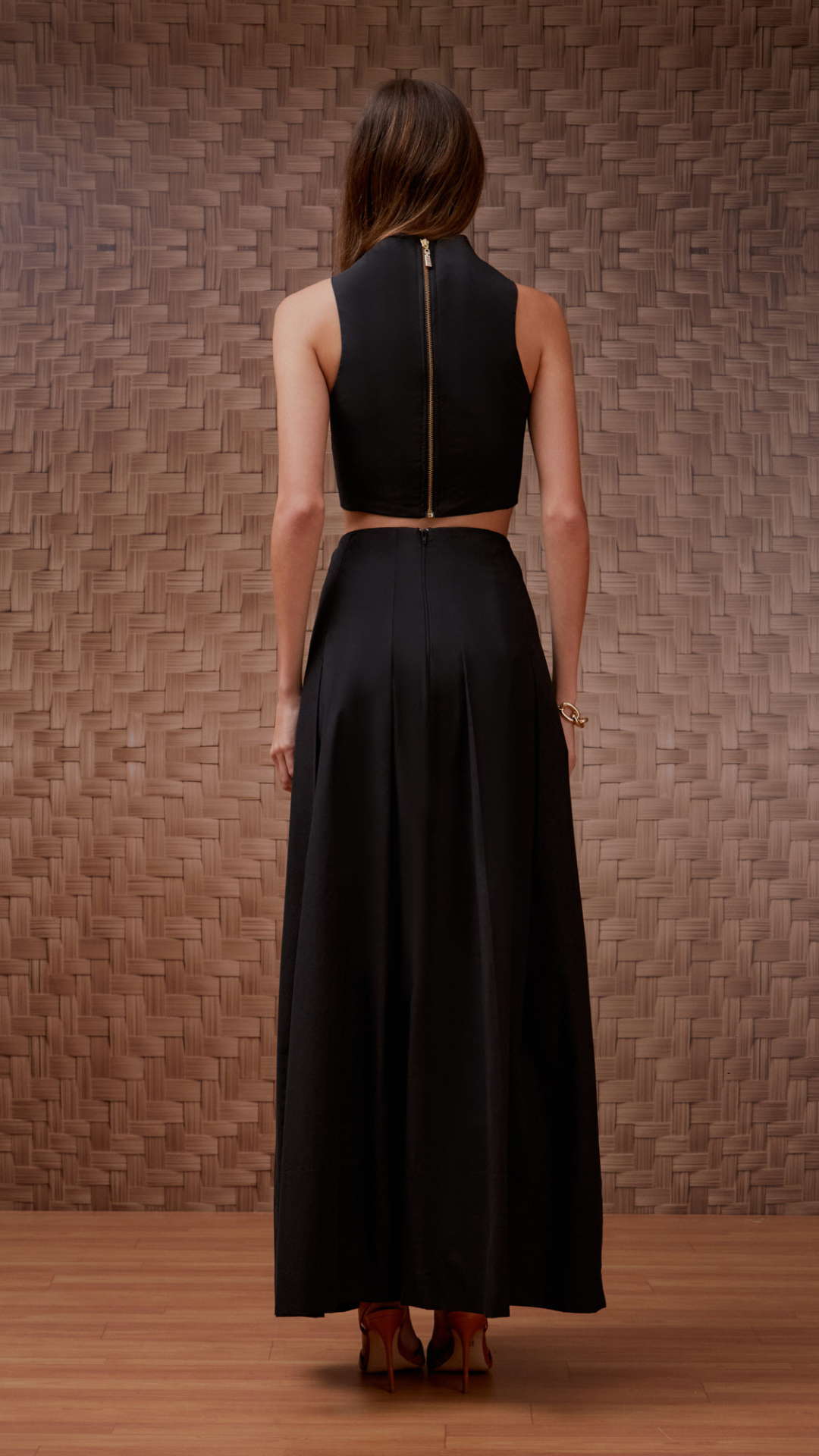 Conjunto Cotton Saia Pregas Preto