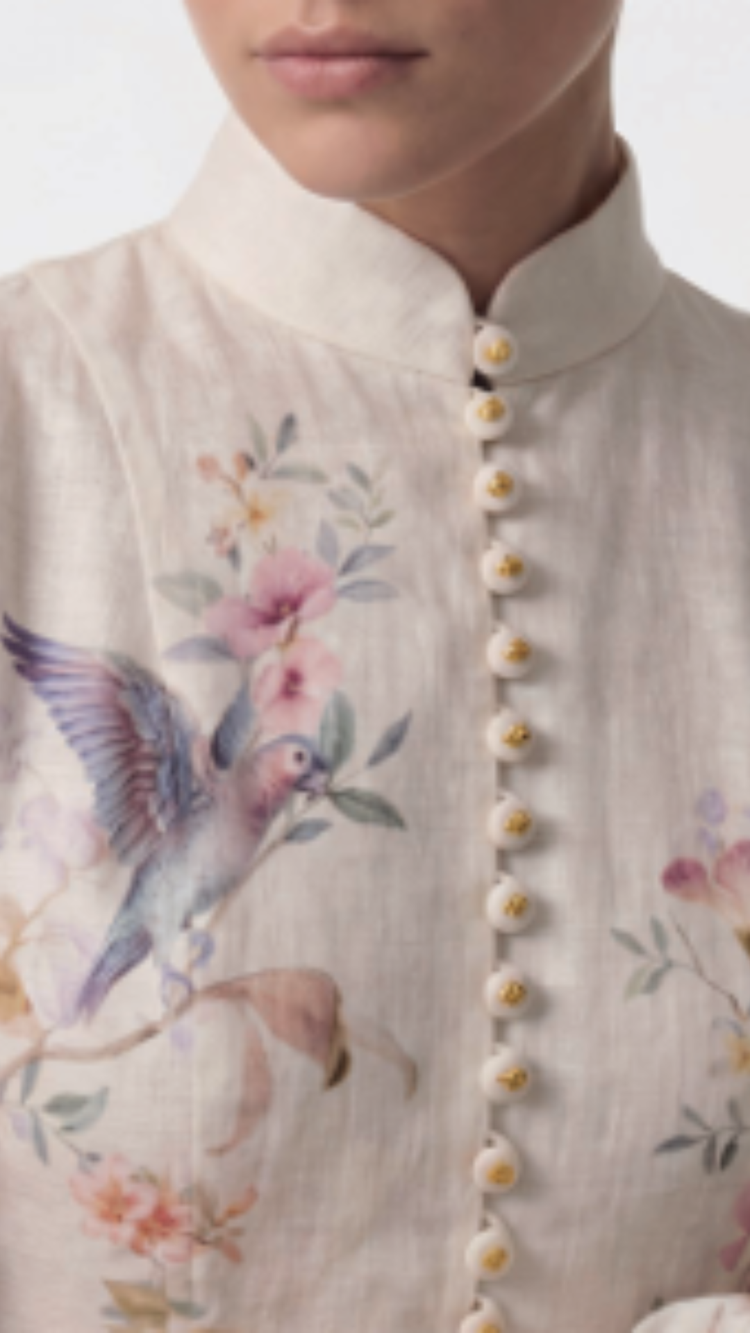 Vestido Midi Floral Off White
