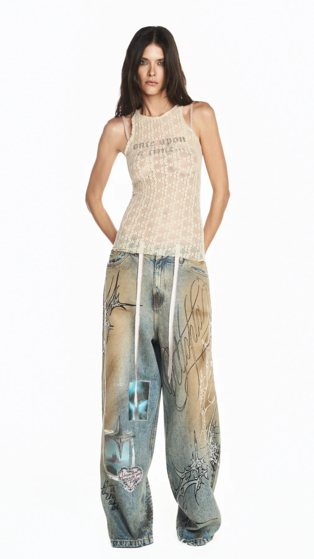 Regata Renda Bege Once Upon a Time Pedra