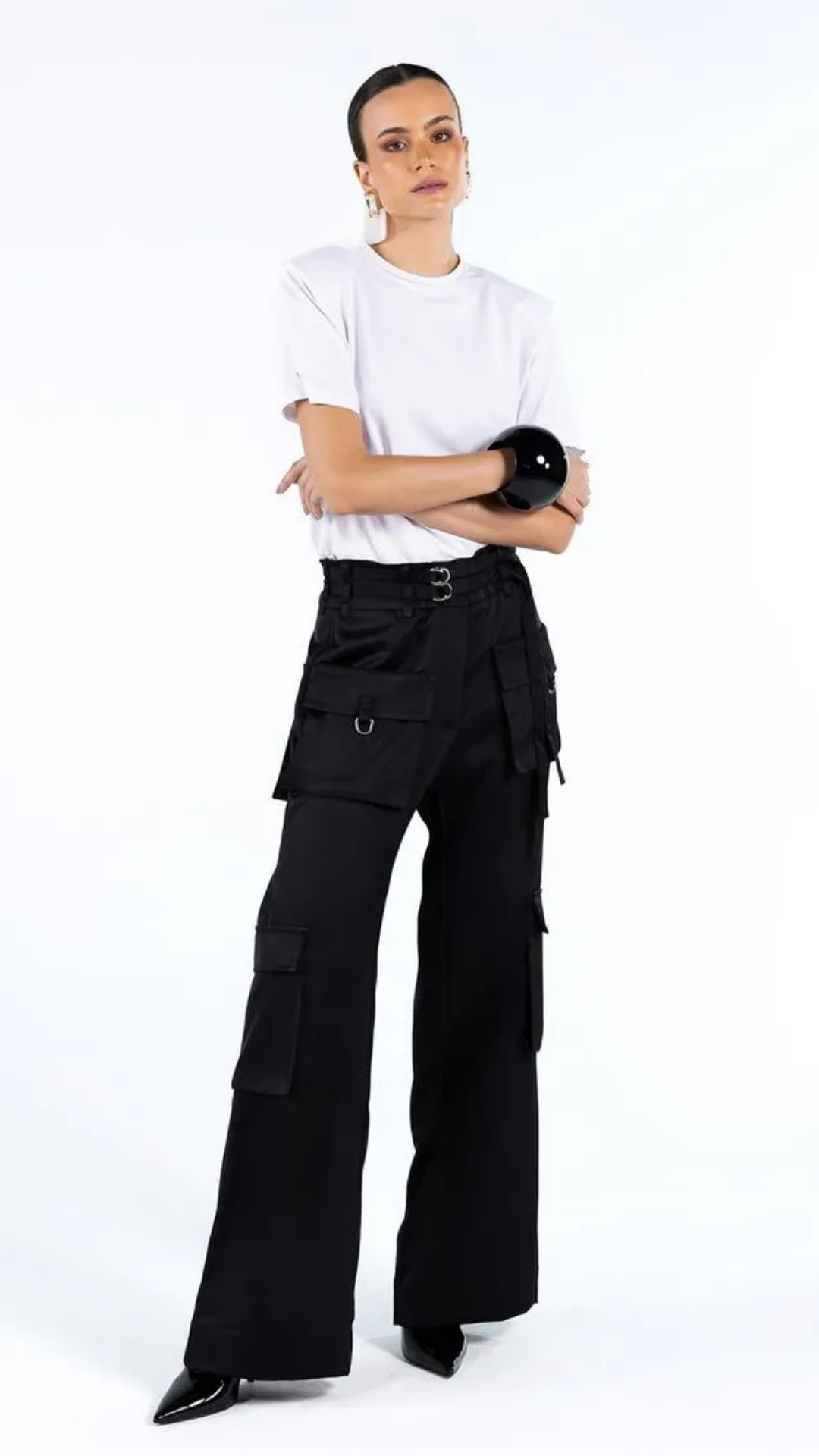 Calça Cargo Reta Preta