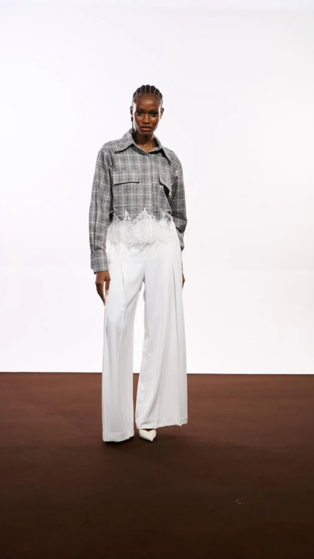 Maxi Camisa Com Bolso e Fenda Xadrez