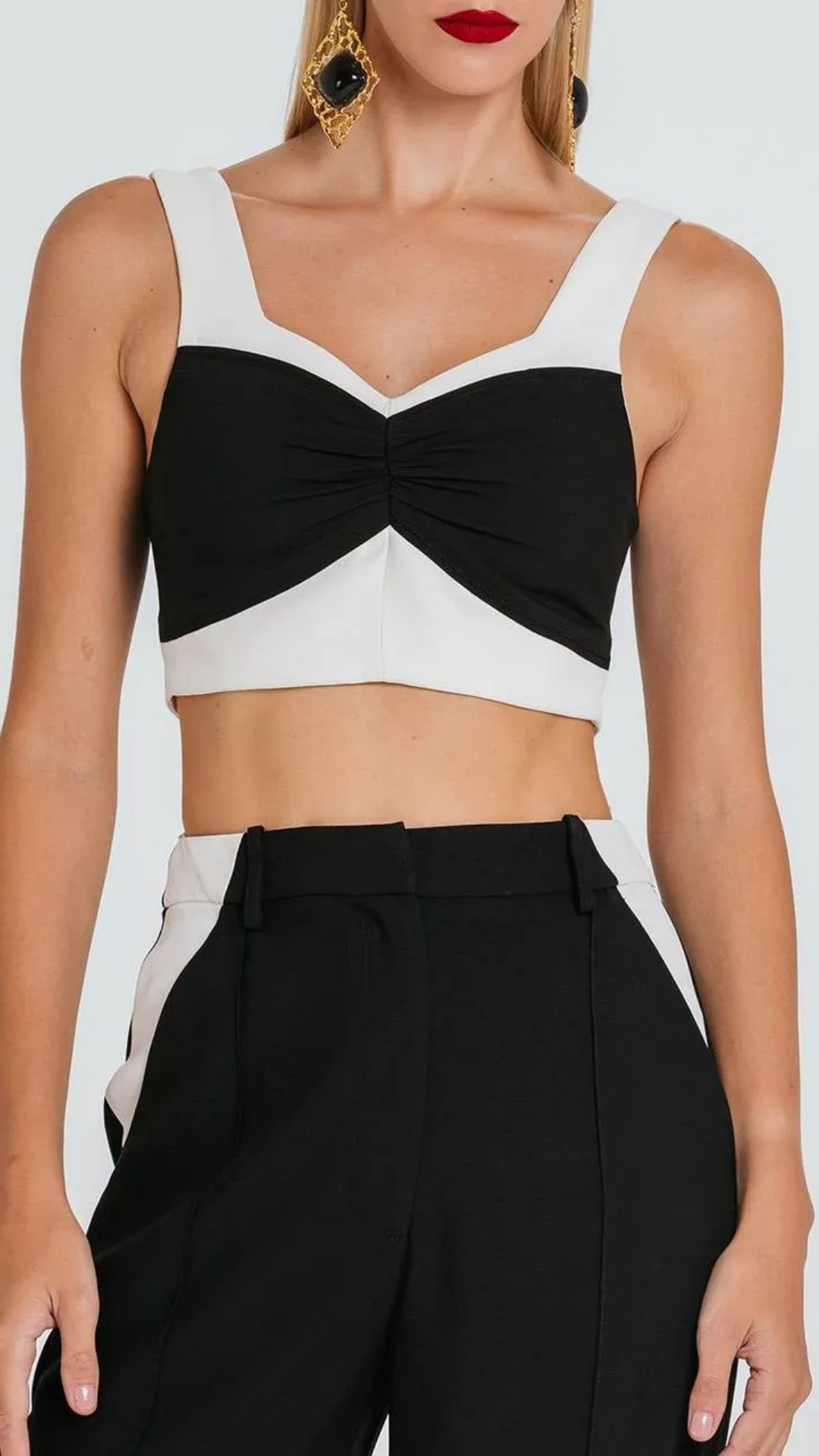 Top Mabel Preto/Marfim