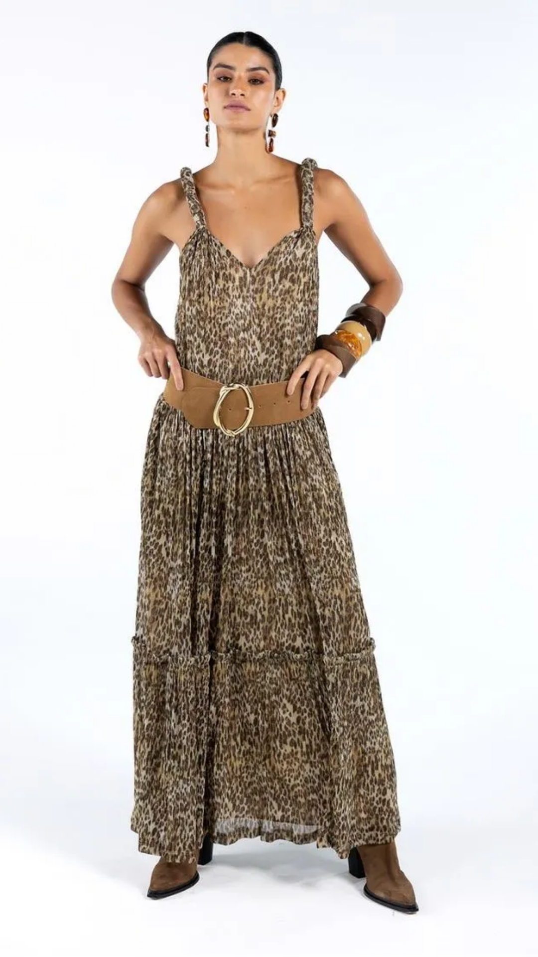 Vestido Longo Animal Print