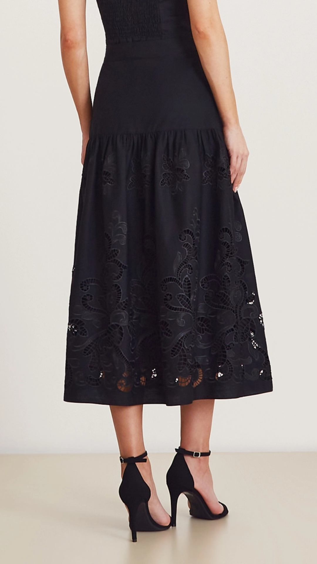 Saia Midi Pérola Preto