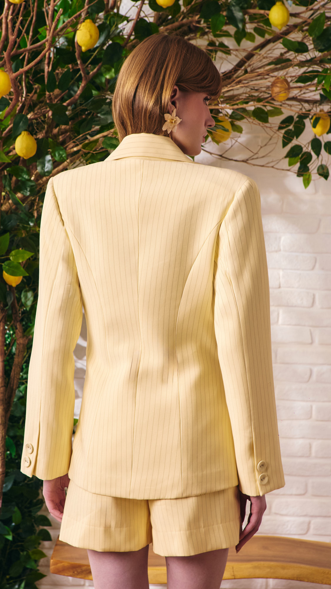 Blazer Risca Bruni Alfaiataria Amarelo Milk