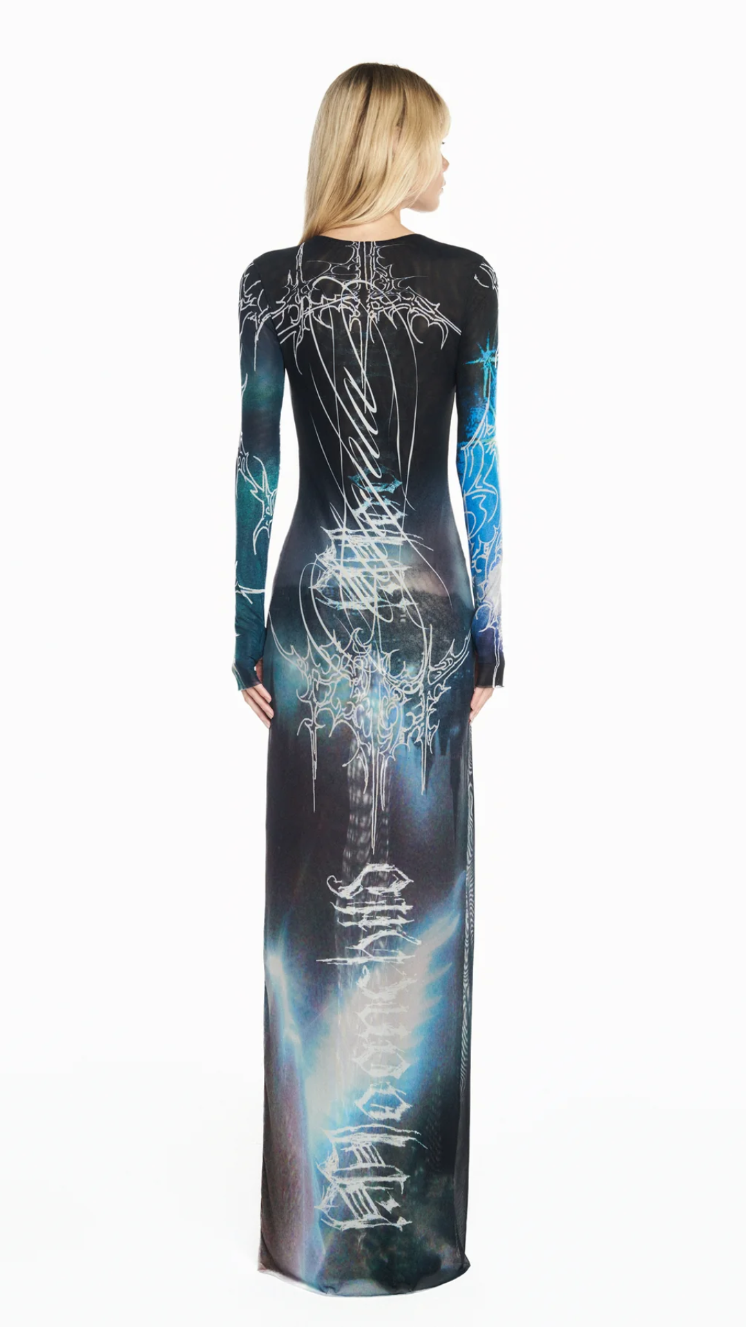Vestido Longo Manga Longa Tule Fairytale