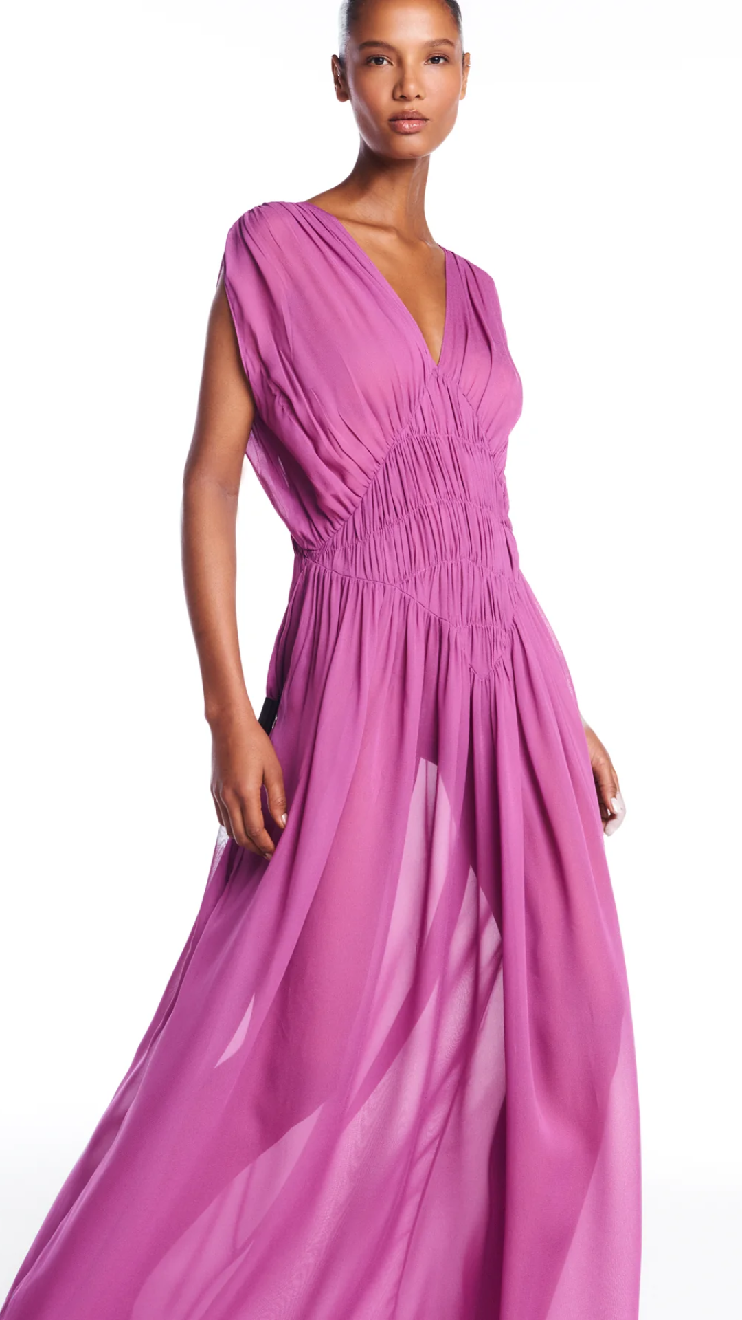 Vestido Longo sem Manga Lavanda