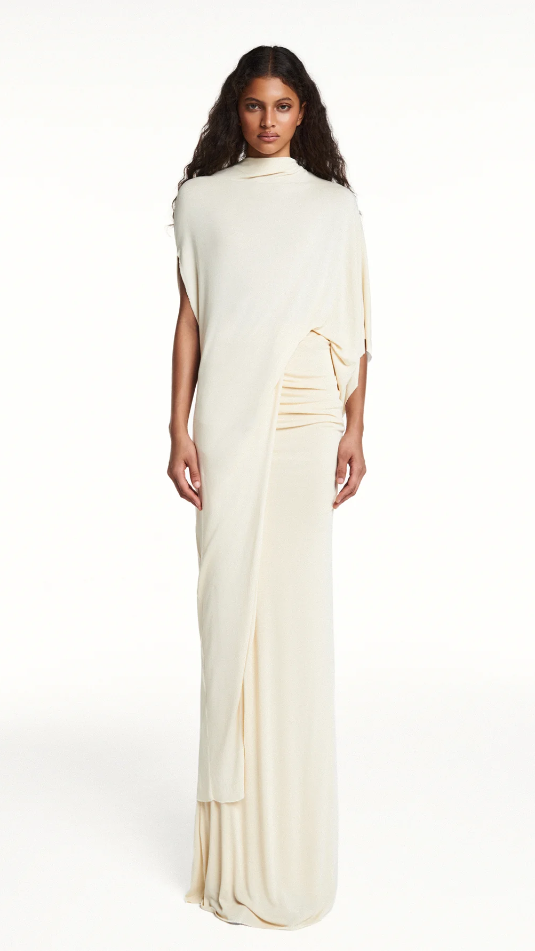 Blusa Kaftan Assimétrica Manteiga