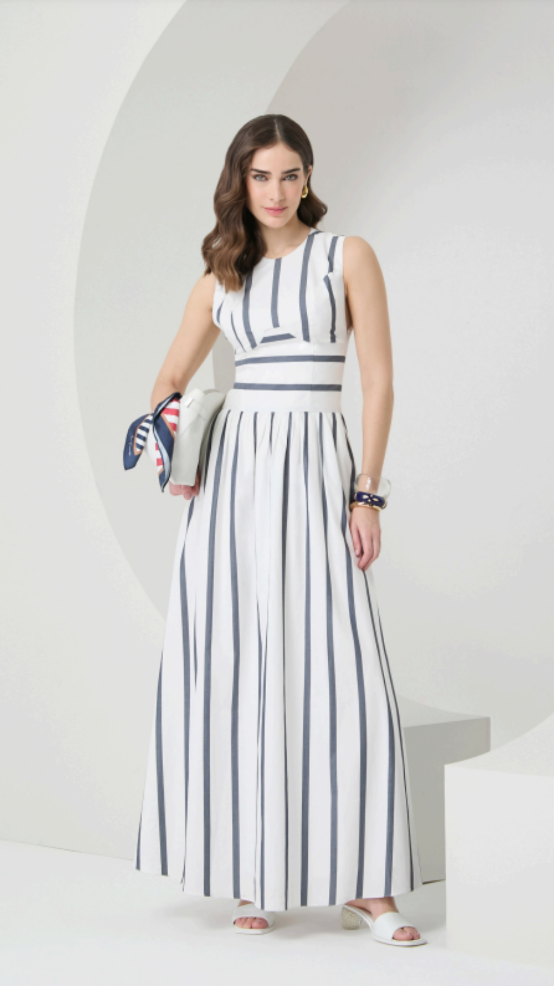 Vestido Longo Listrado Vestido Tubinho Listrado Vertical Vestido