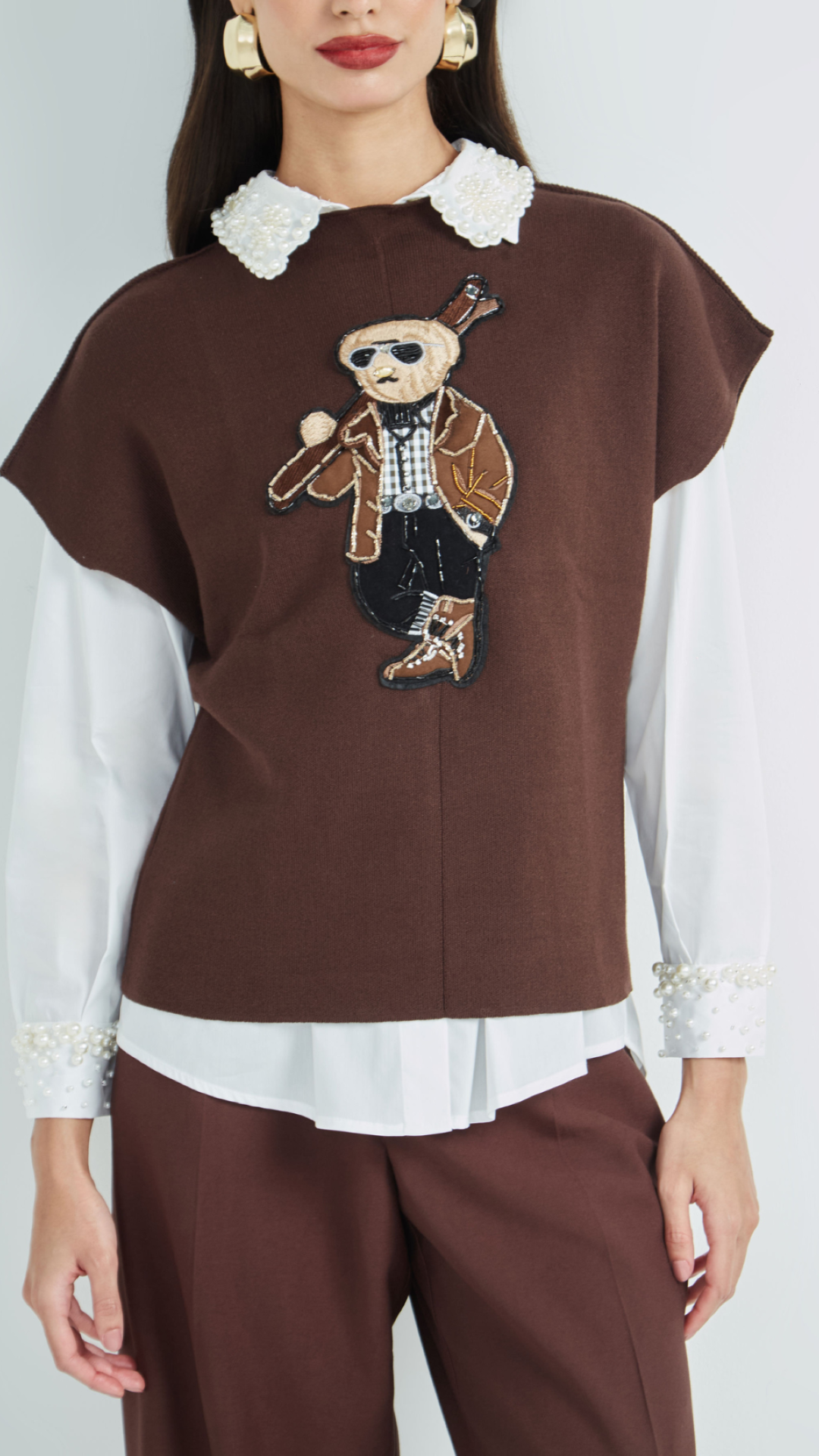 Blusa Bear Theo Marrom