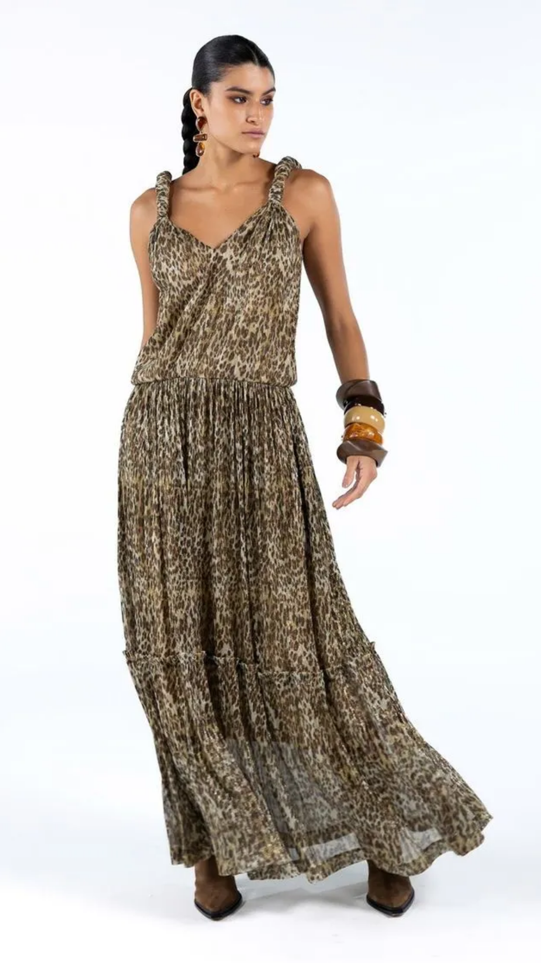 Vestido Longo Animal Print