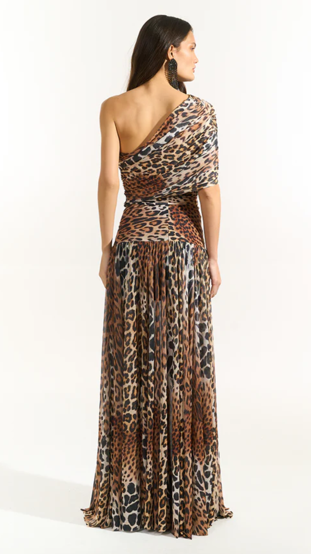 Saia Longa Estampada Brown Leopard
