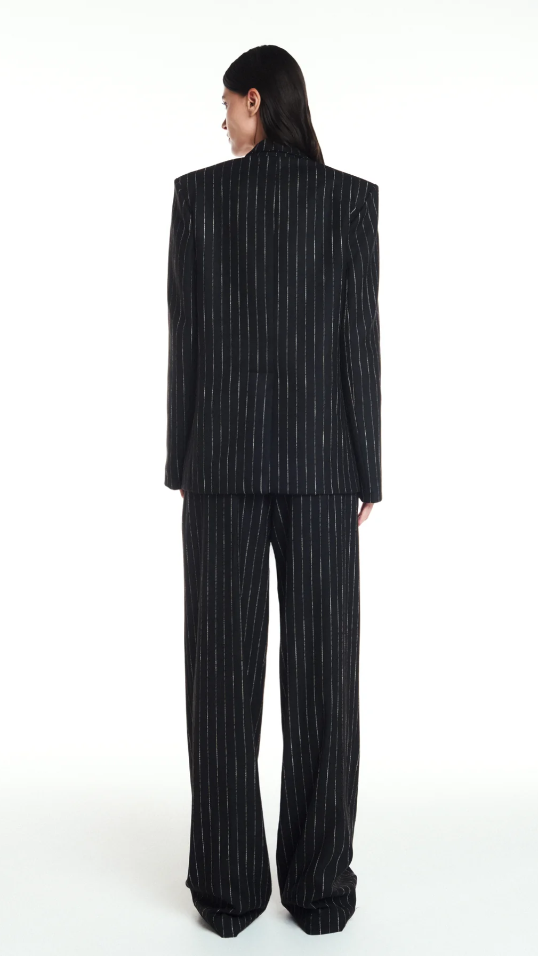Blazer Alfaiataria Risca de Giz Preto