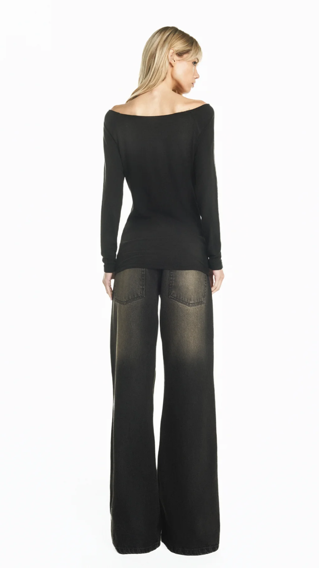 Calça Jeans Dirty Black Flare Cintura Baixa