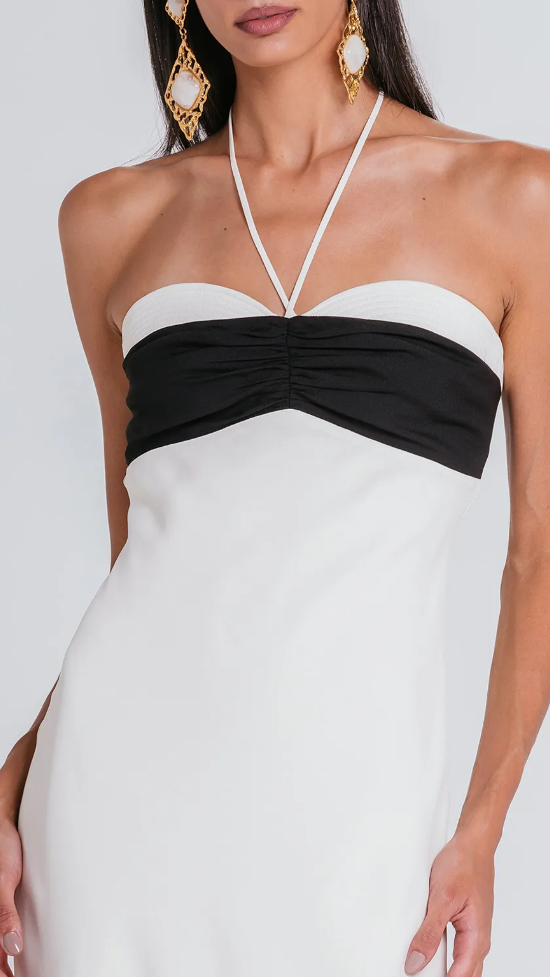 Vestido Lana Marfim/Preto