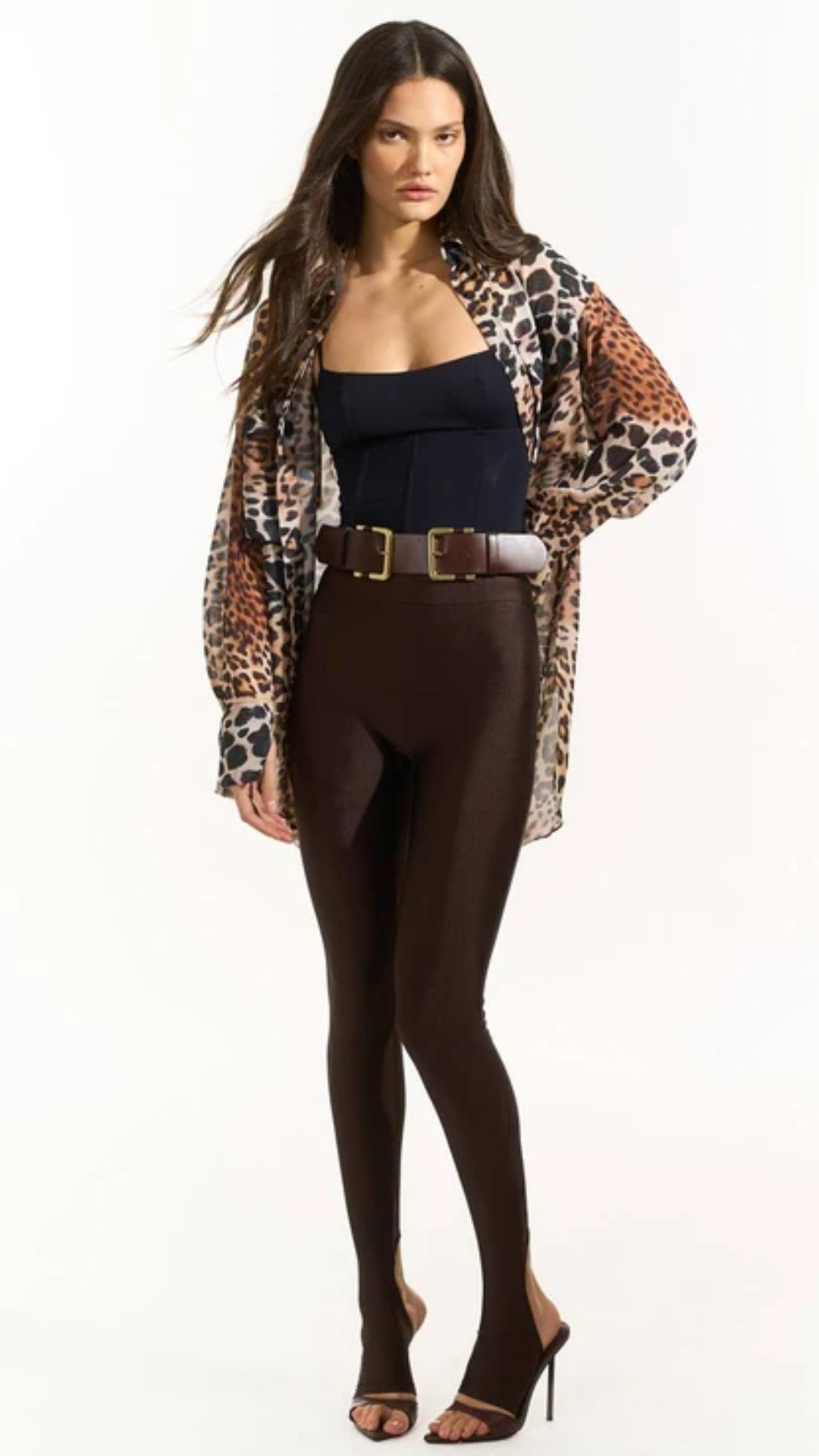 Calça Lycra Com Pezinho Café
