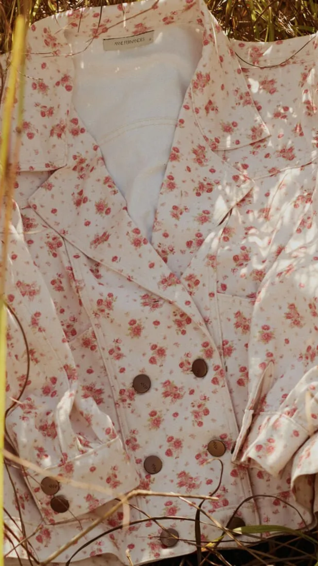 Jaqueta de Sarja Estampa Floral