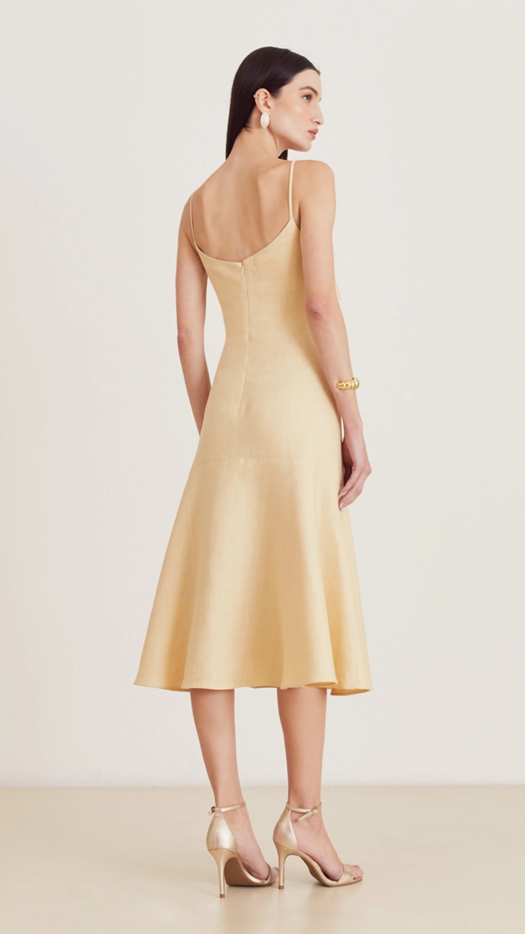 Vestido Midi Suzi Bege