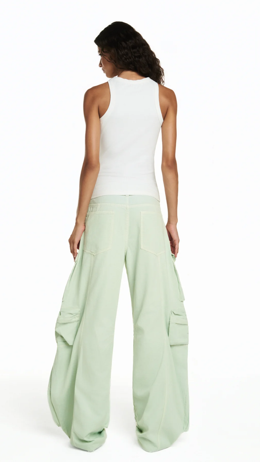 Calça Cargo Múltiplos Bolsos Sarja Verde