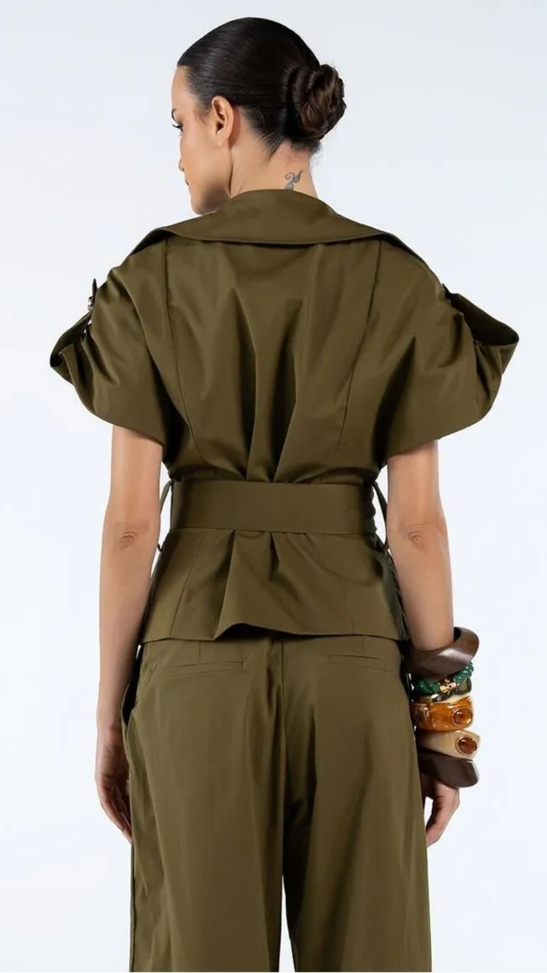 Colete Transpassado Verde Oliva