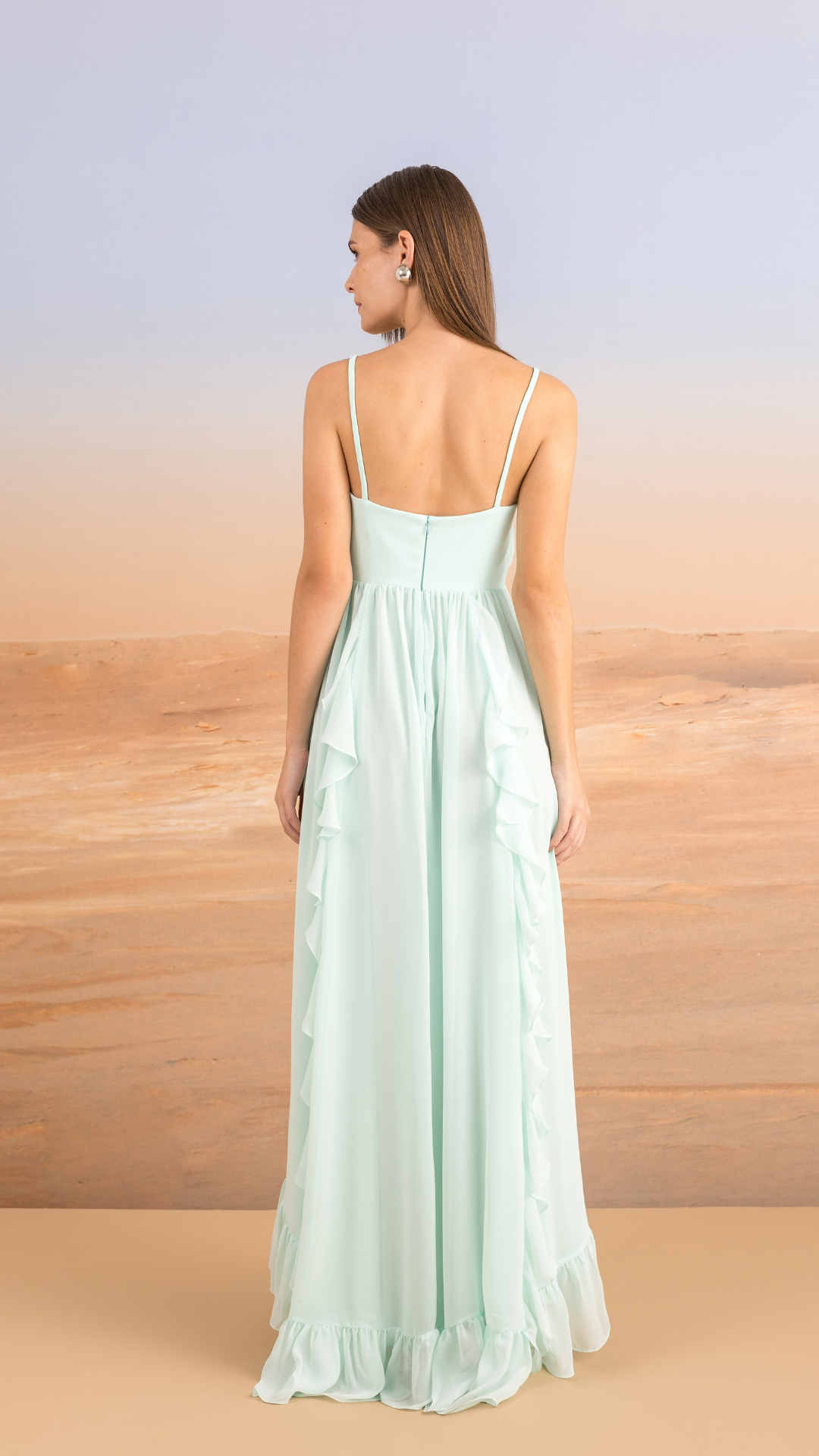 Vestido Babados Verde Aroeira