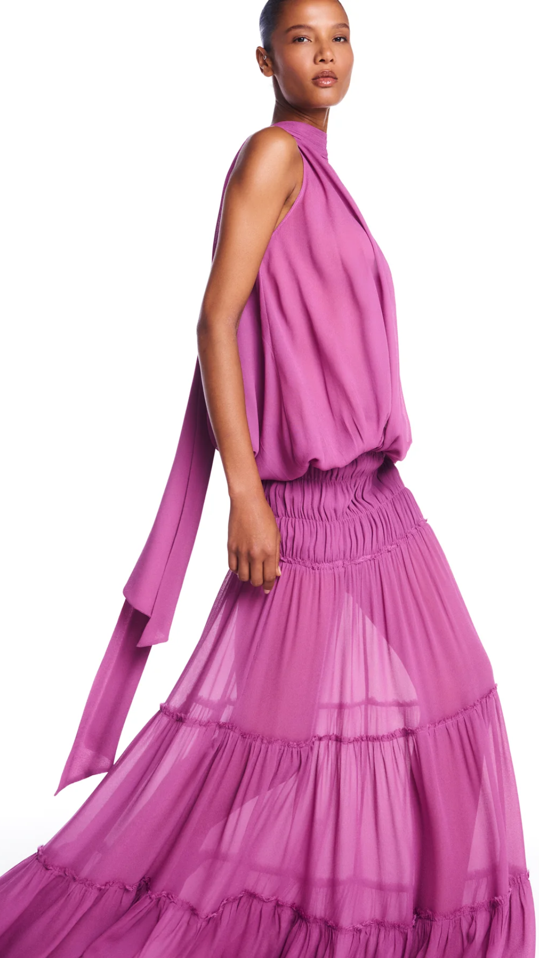Blusa Gola Alta sem Manga Lavanda