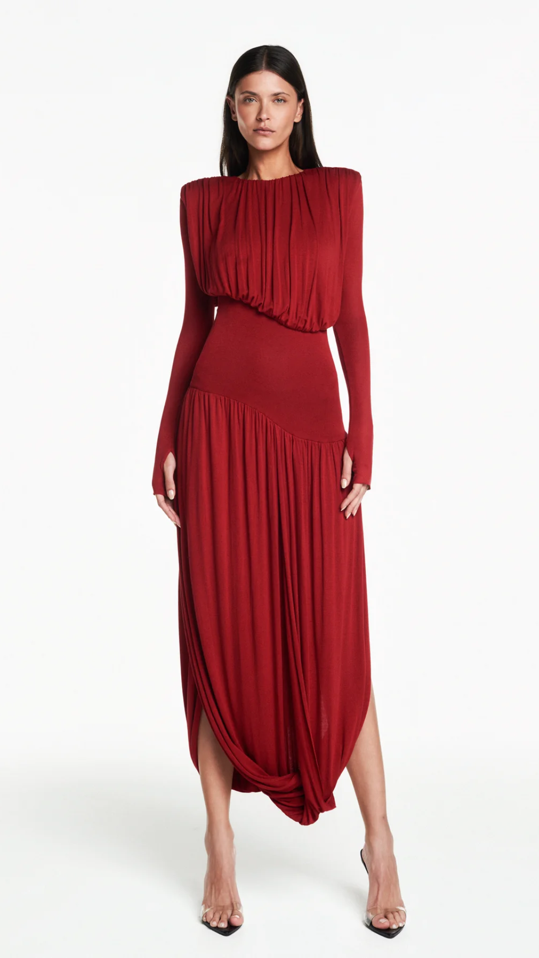 Vestido Longo Manga Longa