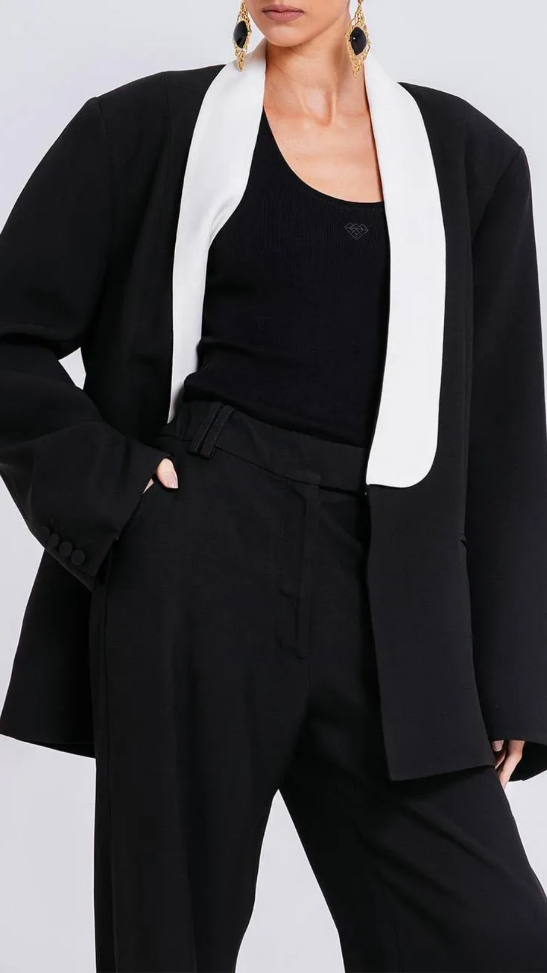 Blazer Lizie Preto/Marfim