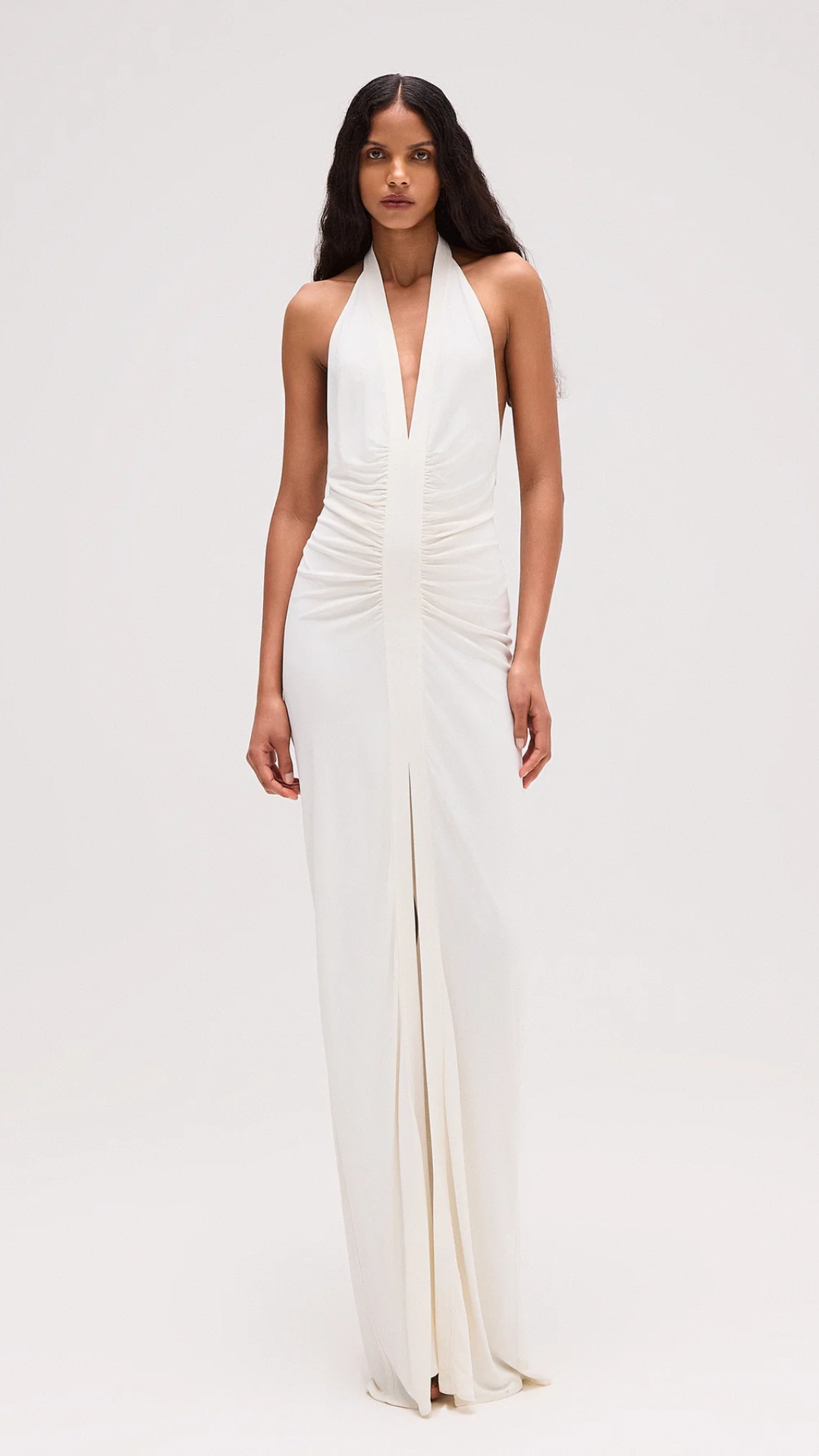 Vestido Longo Frente Única Off White