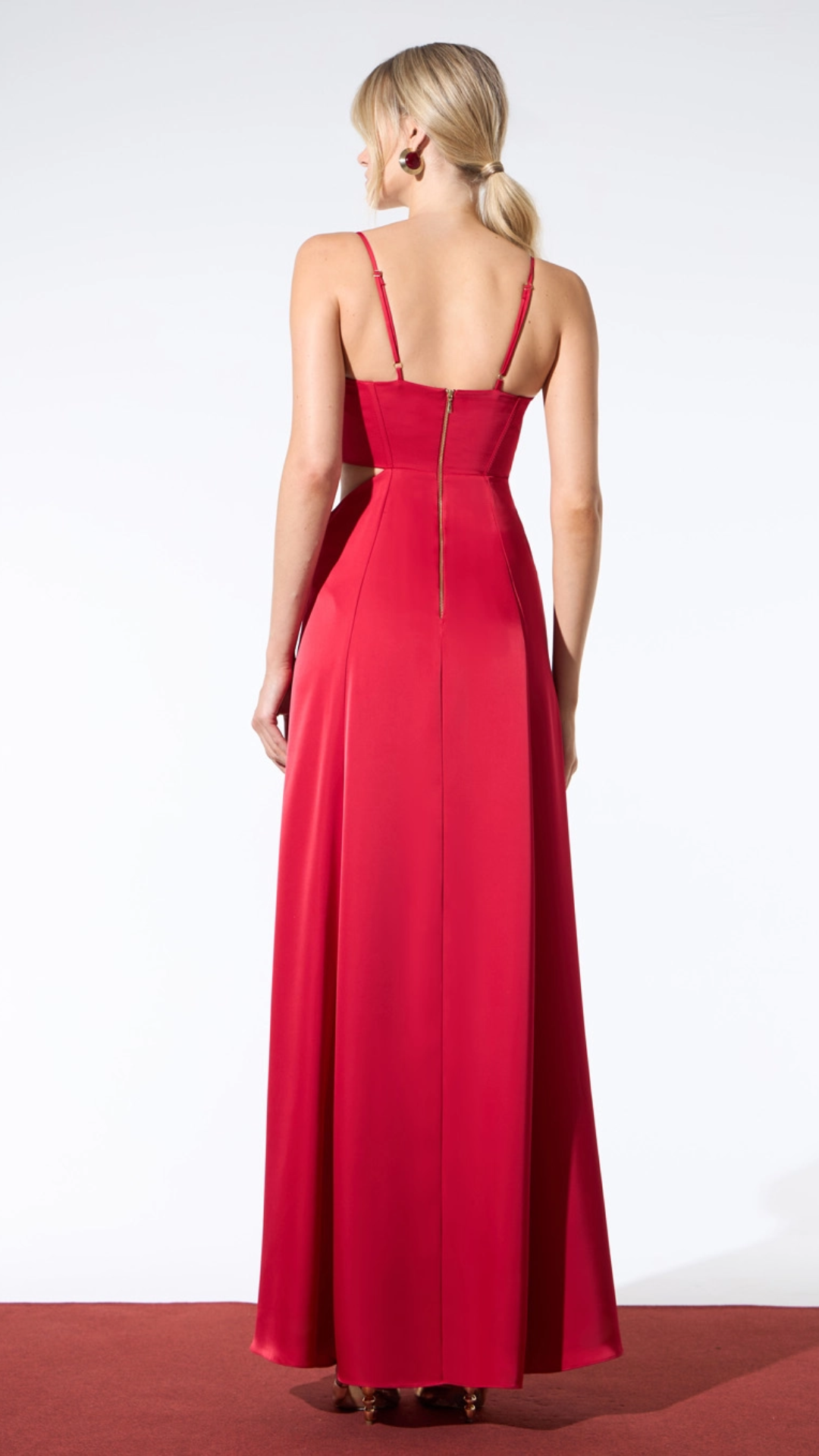 Vestido Longo Cut Out Vermelho